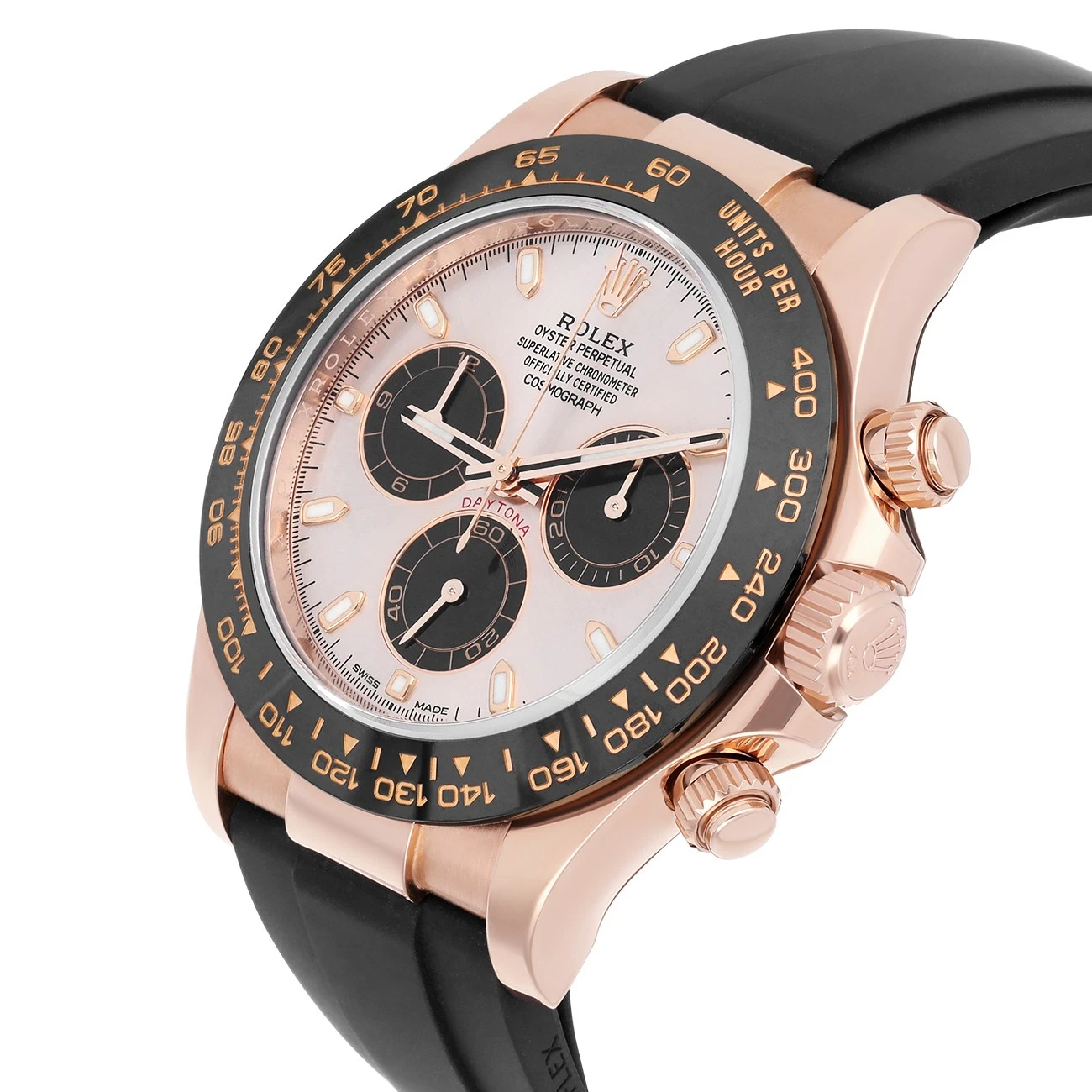 Rolex Daytona 40mm Everose Gold Sundust Black Dial Oysterflex Bracelet 126515LN — view 4