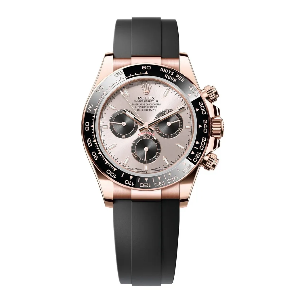 Rolex Daytona 40mm Everose Gold Sundust Black Dial Oysterflex Bracelet 126515LN