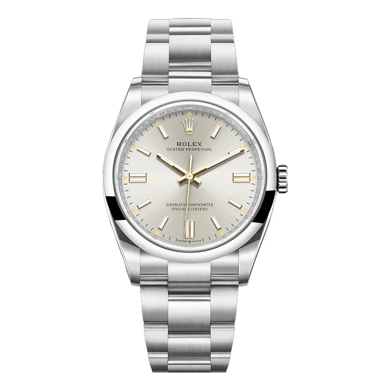 Rolex Oyster Perpetual 41mm Oystersteel Silver Dial Domed Bezel Oyster Bracelet 124300