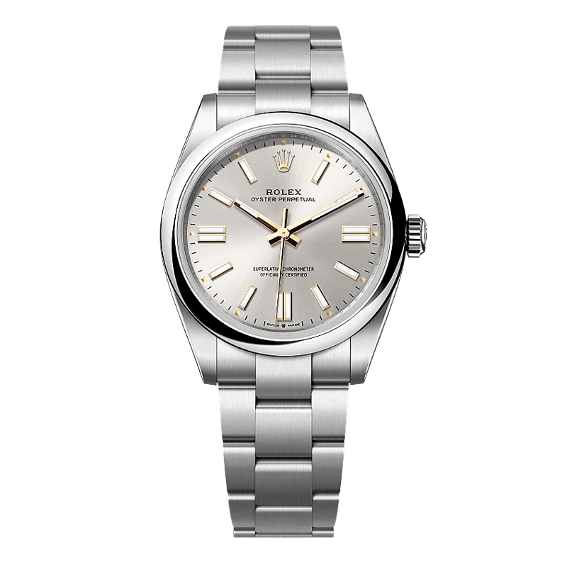 Rolex Oyster Perpetual 41mm Oystersteel Silver Dial Domed Bezel Oyster Bracelet 134300