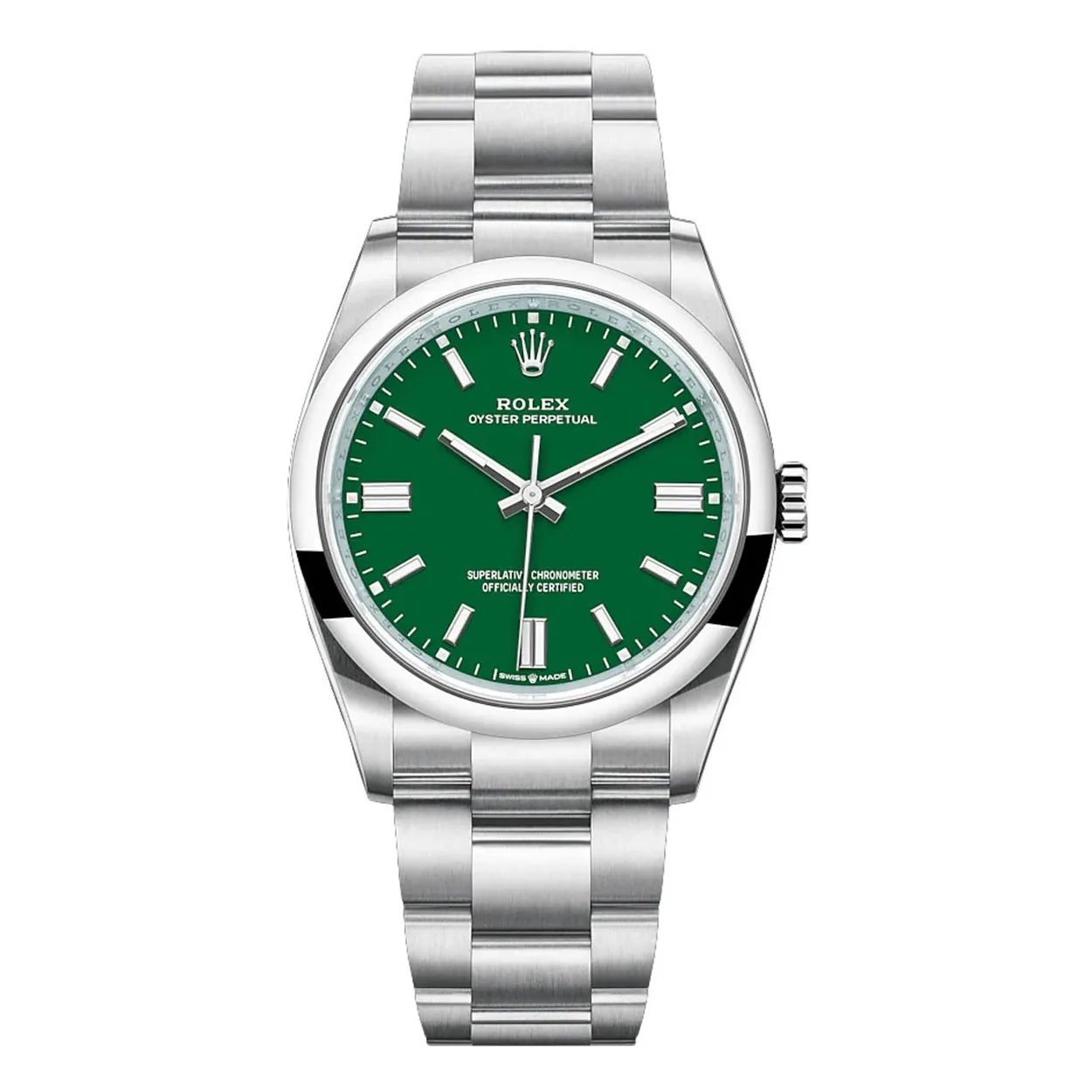 Rolex Oyster Perpetual 41mm Oystersteel Green Dial Domed Bezel Oyster Bracelet 124300