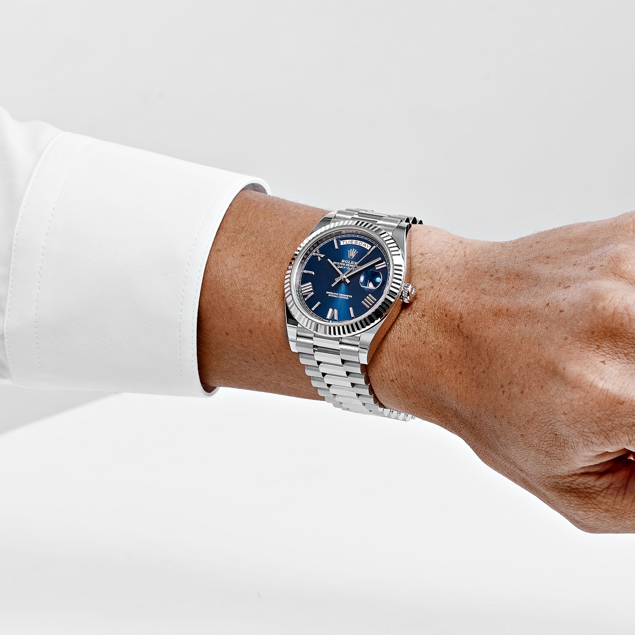 Rolex Day-Date 228239, — White Dial, President — view 2