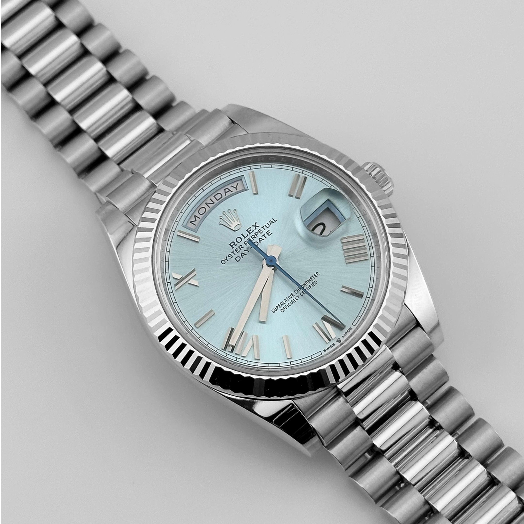 Rolex Day-Date 228239, — Ice Blue Dial, President — view 2