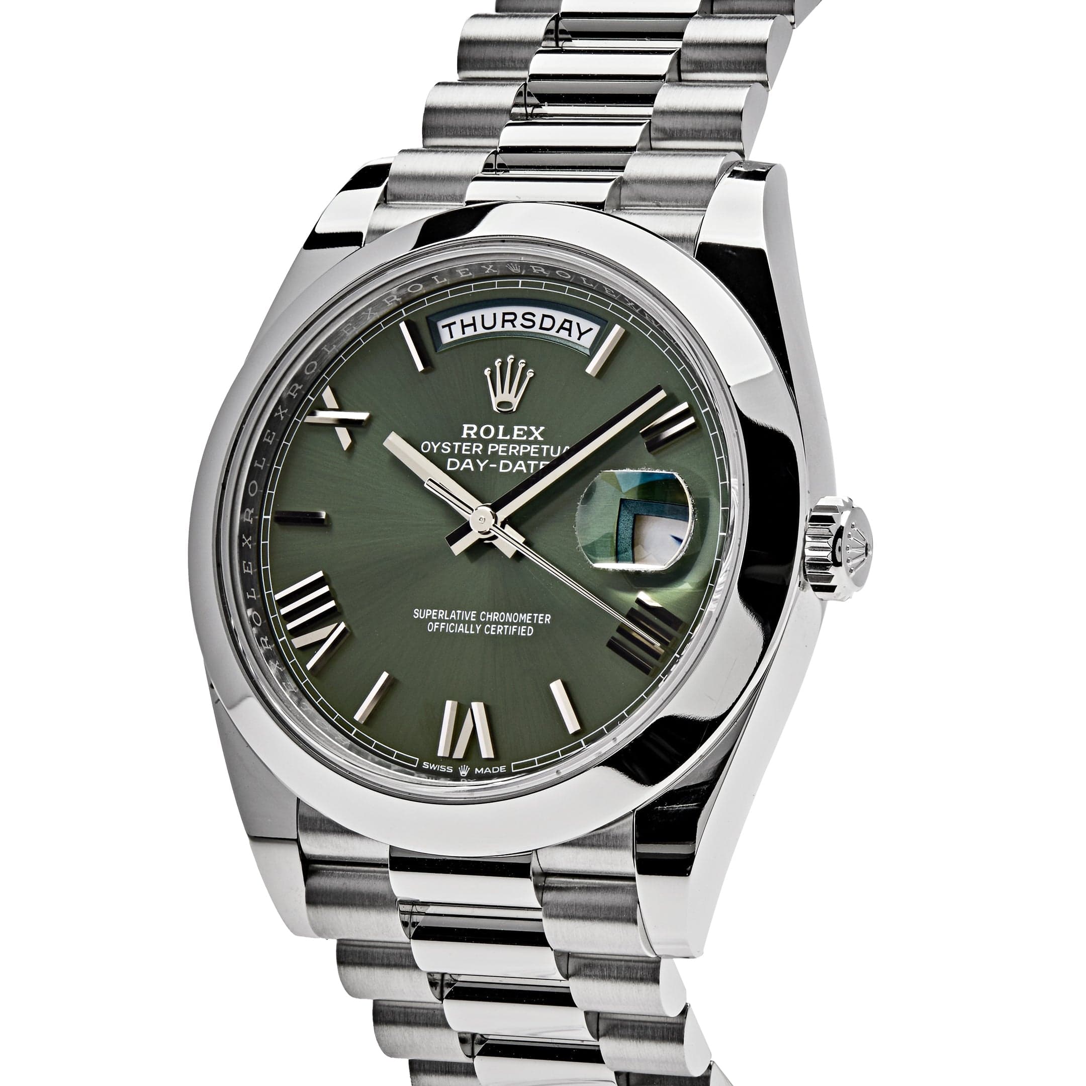 Rolex Day-Date 228236, — Olive Green Dial, President — view 2