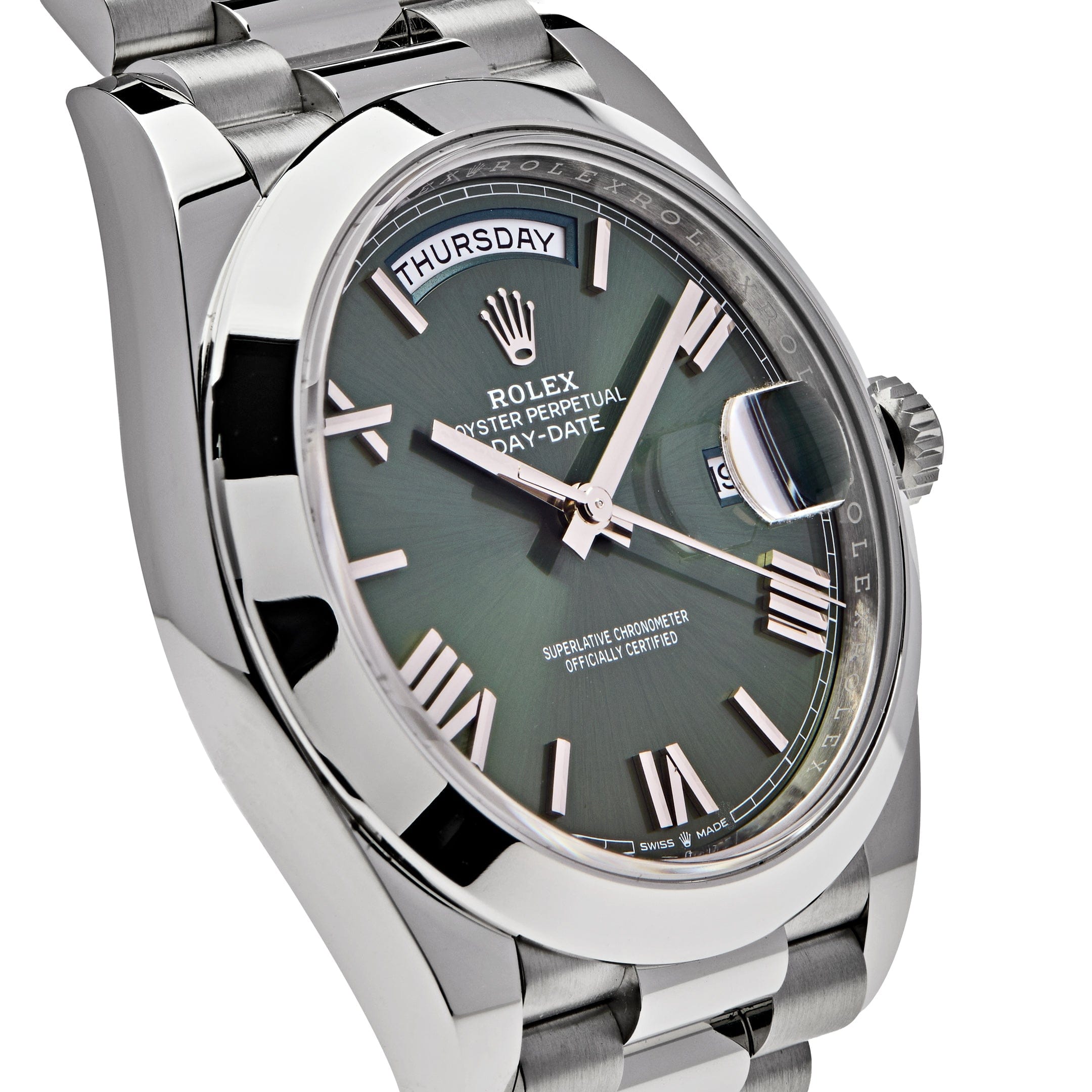 Rolex Day-Date 228236, — Olive Green Dial, President — view 3