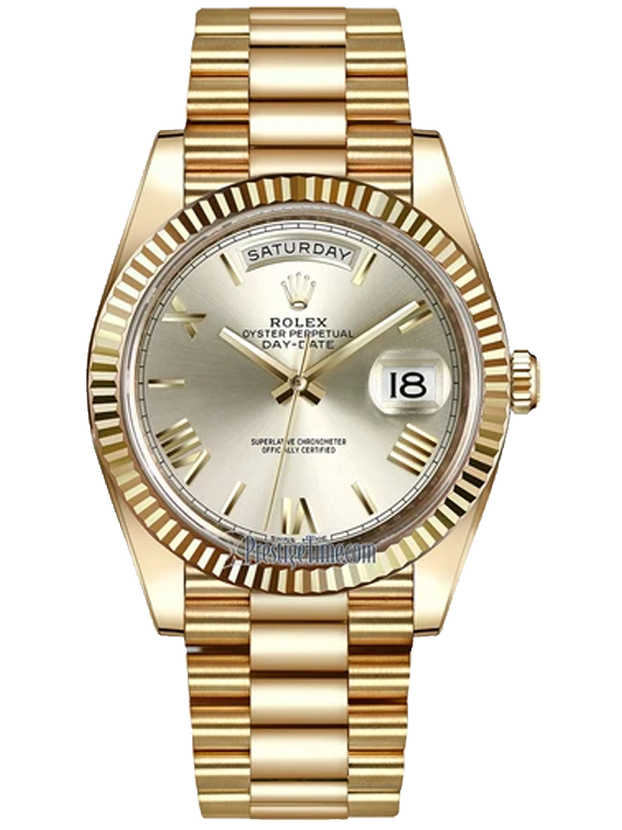 Rolex Day-Date 228239, — Silver Dial, President