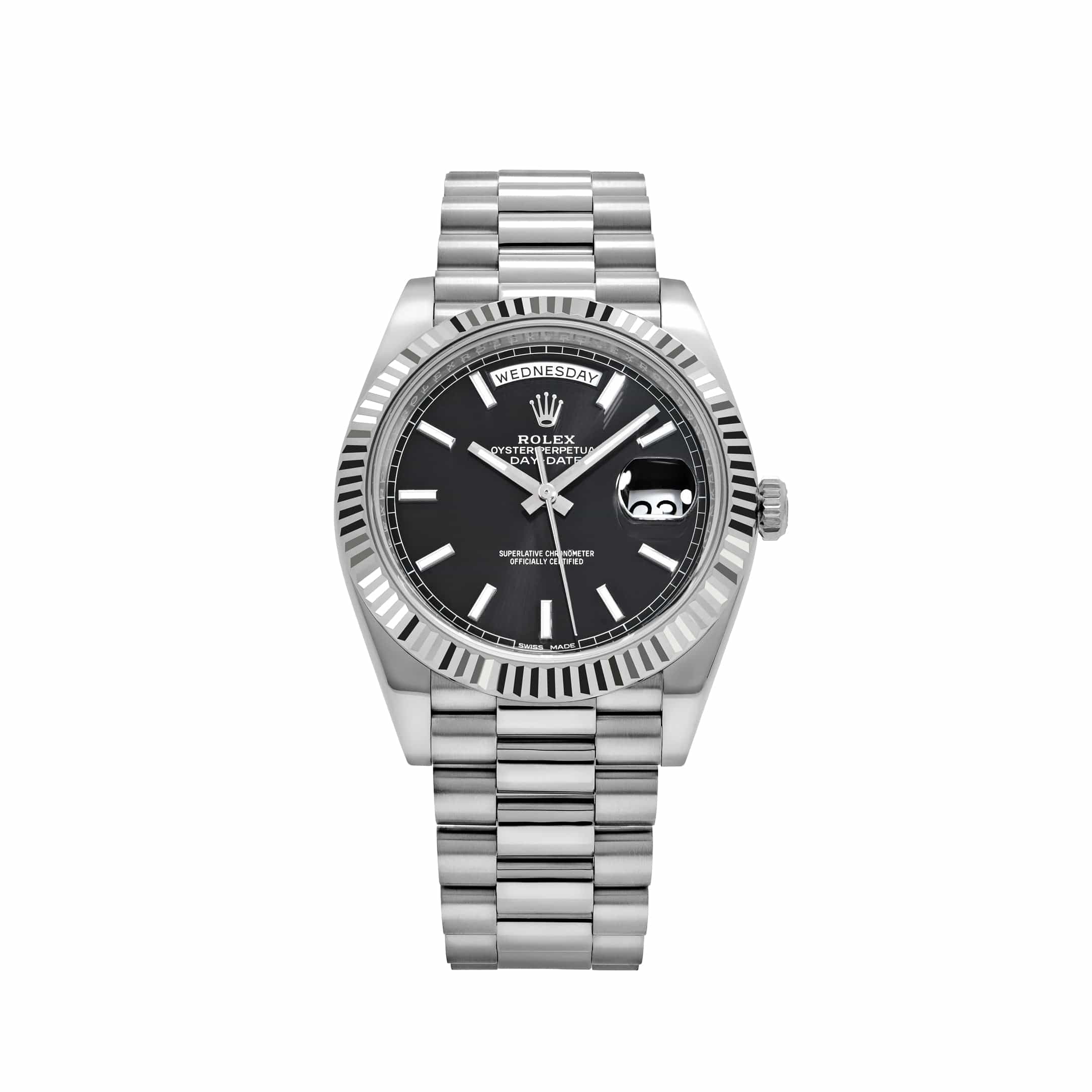 Rolex Day-Date 228239, — Black Dial, President