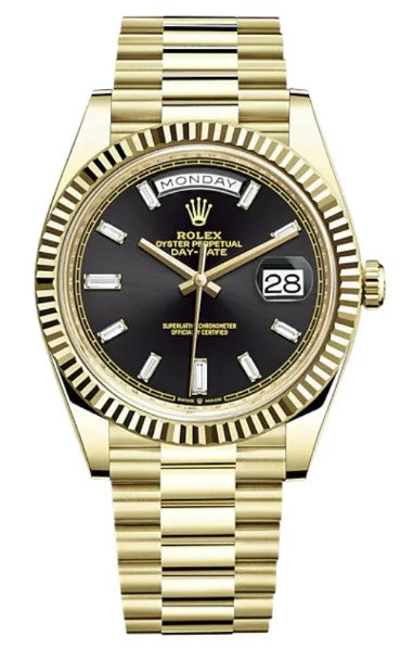 Rolex Day-Date 228239, — Black Dial, President