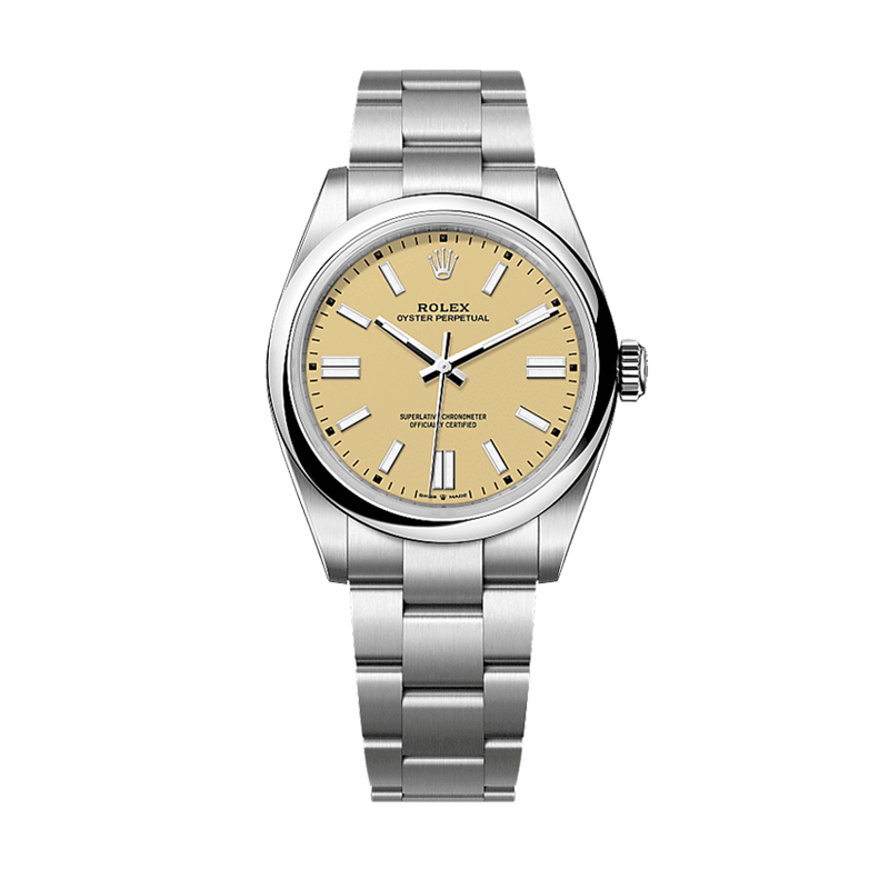Rolex Oyster Perpetual 36mm Oystersteel Beige Dial Domed Bezel Oyster Bracelet 126000