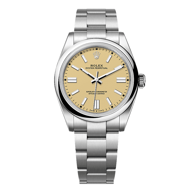 Rolex Oyster Perpetual 41mm Oystersteel Beige Dial Domed Bezel Oyster Bracelet 134300