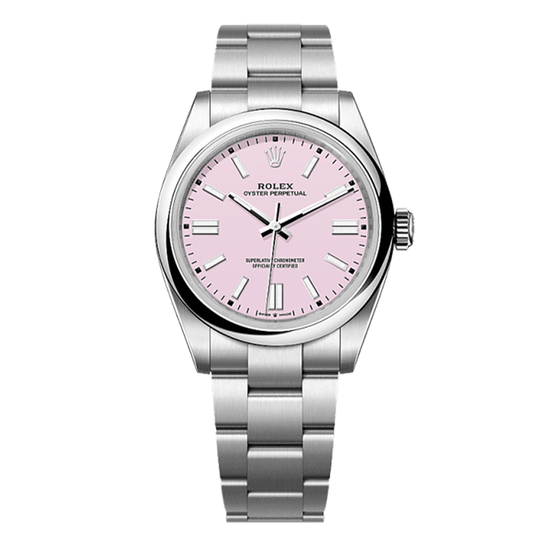 Rolex Oyster Perpetual 41mm Oystersteel Candy Pink Dial Domed Bezel Oyster Bracelet 134300