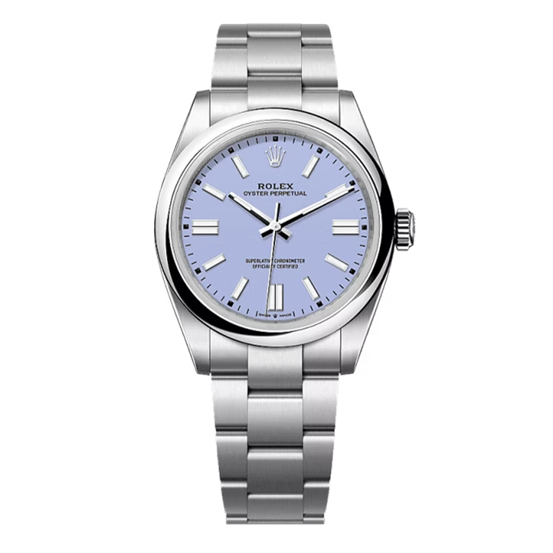 Rolex Oyster Perpetual 41mm Oystersteel Lavender Purple Dial Domed Bezel Oyster Bracelet 134300