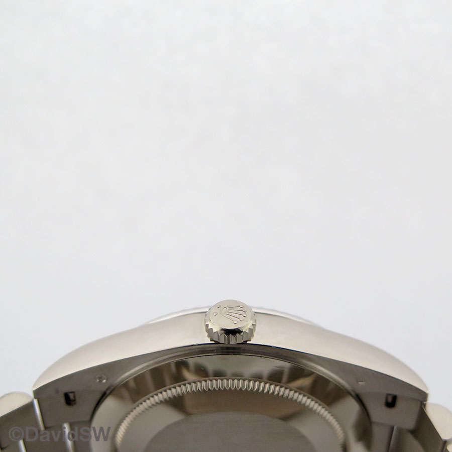 Rolex Day-Date 40mm White Gold Bright Black Diamond Baguette Dial Fluted Bezel President Bracelet 228239 — view 4