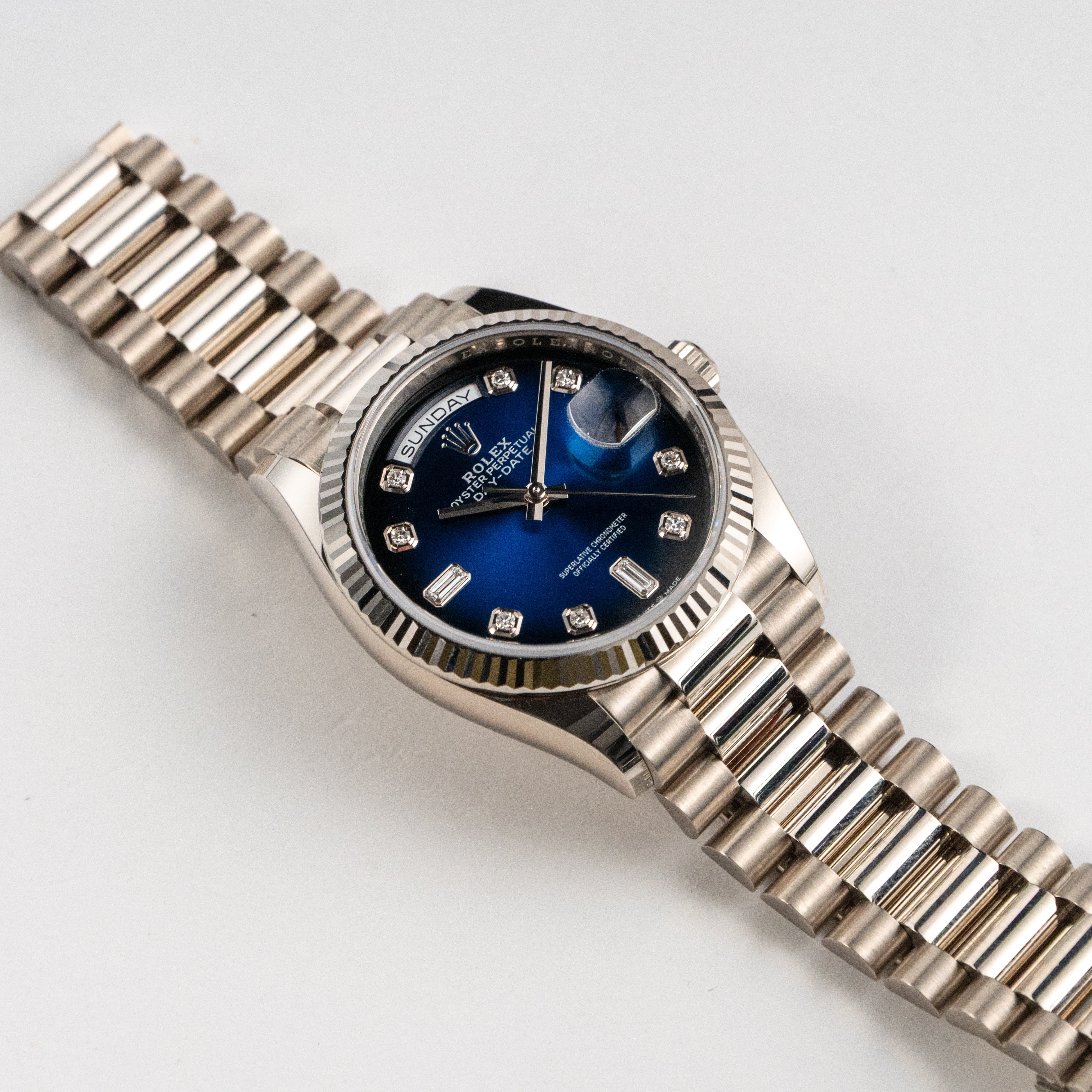 Rolex Day-Date 128239, — White Mother of Pearl Dial, President — view 4