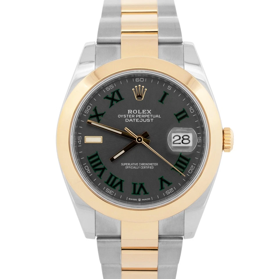 Rolex Datejust 41mm Two-Tone Yellow Gold & Oystersteel Slate Wimbledon Dial Domed Bezel Oyster Bracelet 126303 — view 2