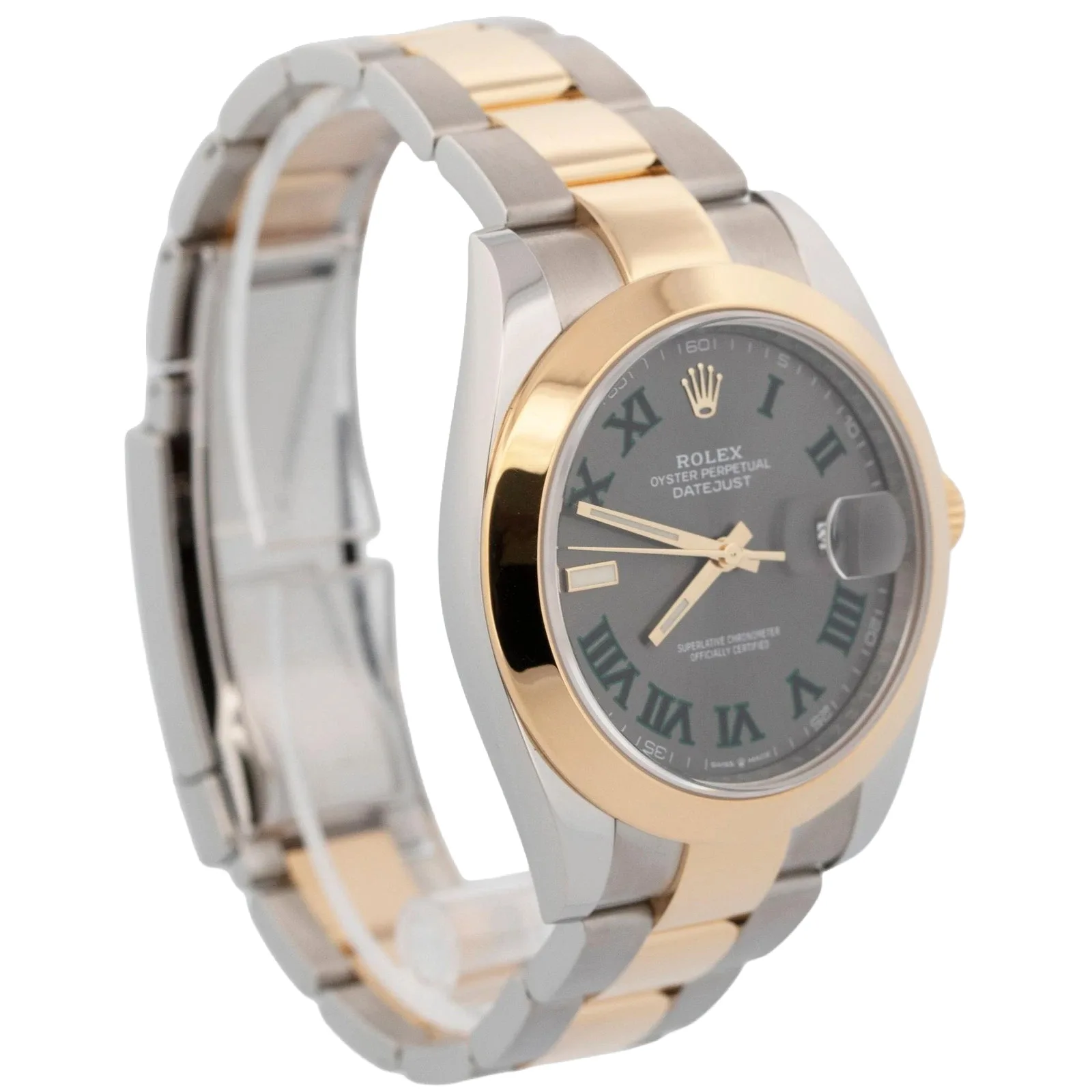 Rolex Datejust 41mm Two-Tone Yellow Gold & Oystersteel Slate Wimbledon Dial Domed Bezel Oyster Bracelet 126303 — view 3