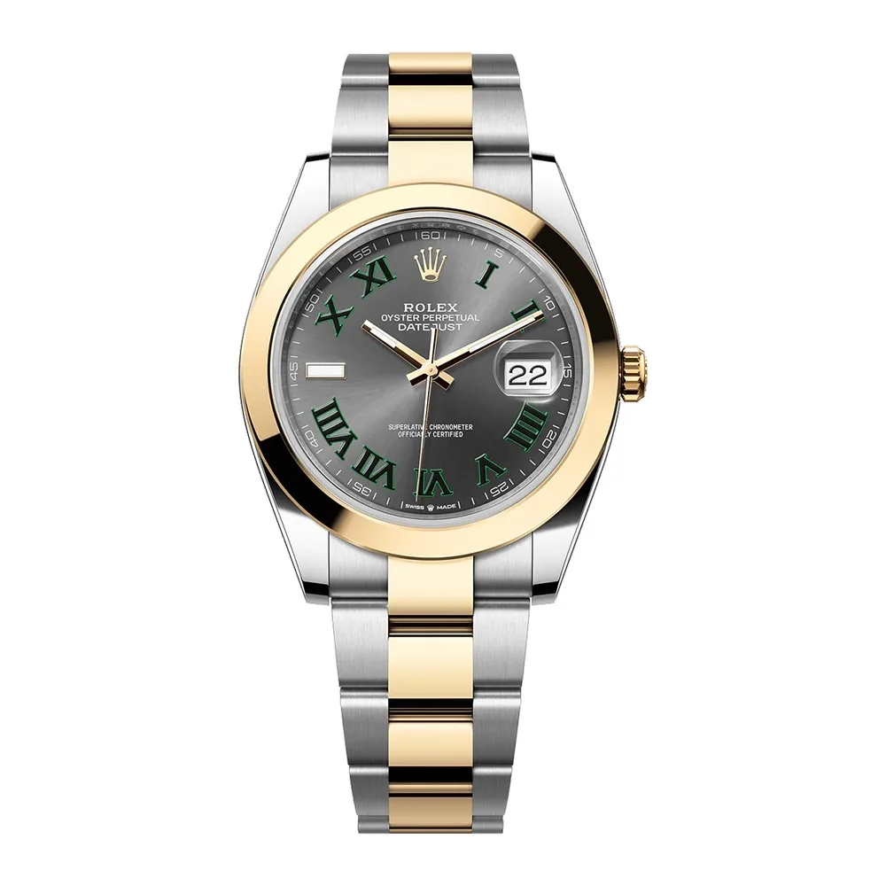 Rolex Datejust 41mm Two-Tone Yellow Gold & Oystersteel Slate Wimbledon Dial Domed Bezel Oyster Bracelet 126303