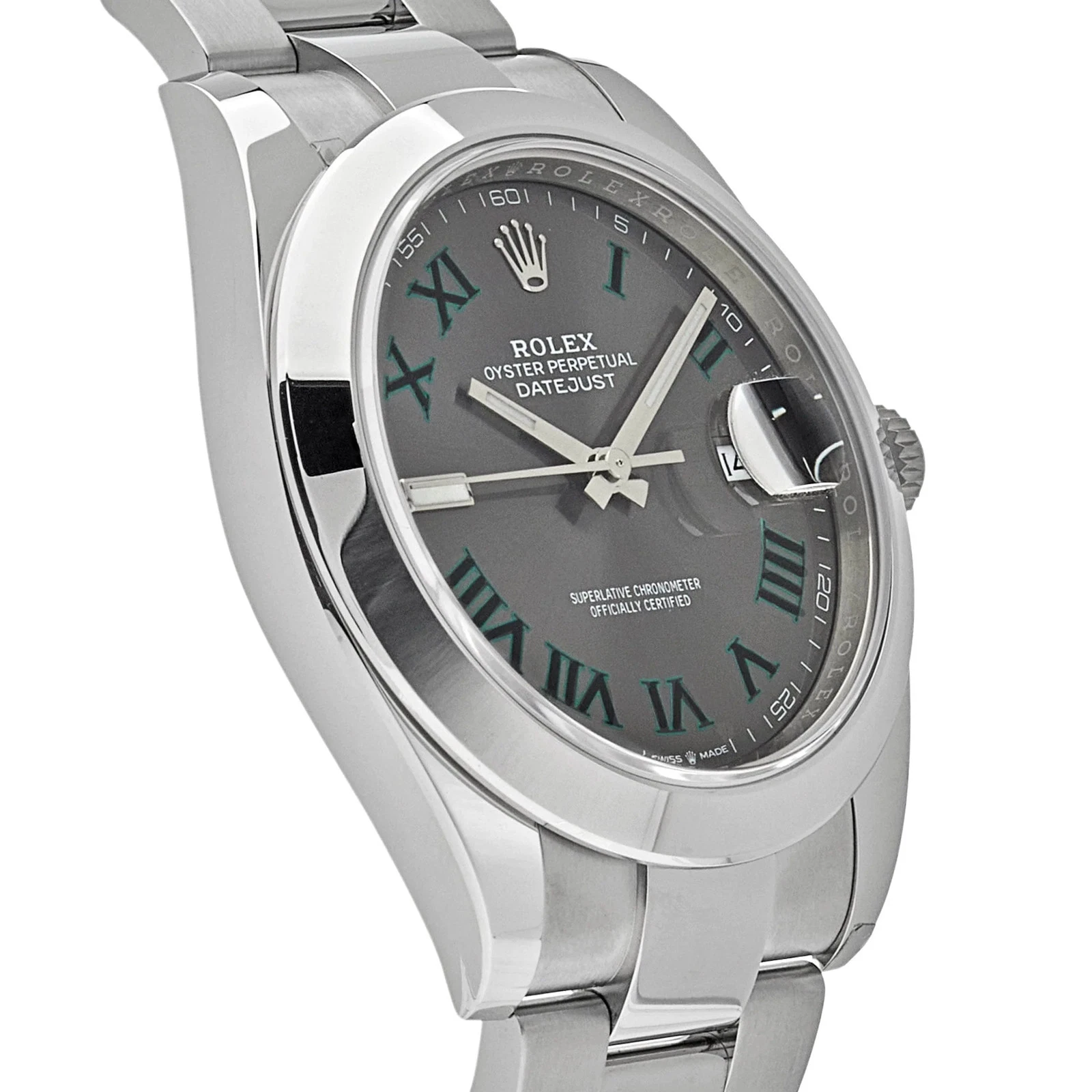 Rolex Datejust 41mm Oystersteel Slate Wimbledon Dial Roman Dial Domed Bezel Oyster Bracelet 126300 — view 4