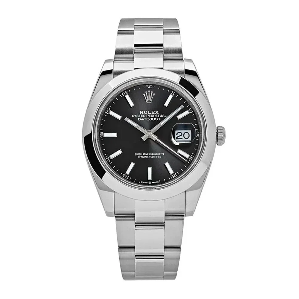 Rolex Datejust 41mm Oystersteel Black Index Dial Domed Bezel Oyster Bracelet 126300 — view 2