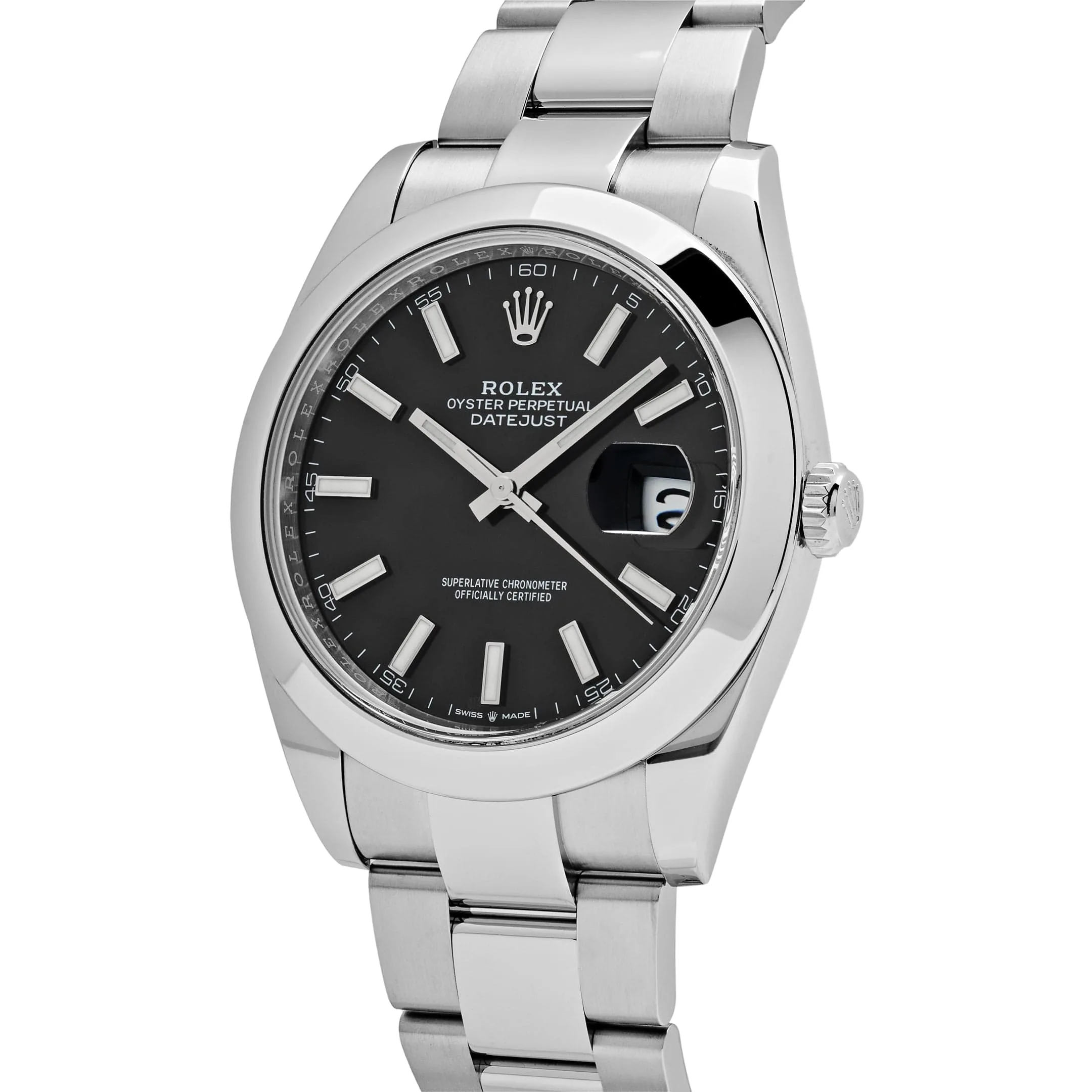 Rolex Datejust 41mm Oystersteel Black Index Dial Domed Bezel Oyster Bracelet 126300 — view 3