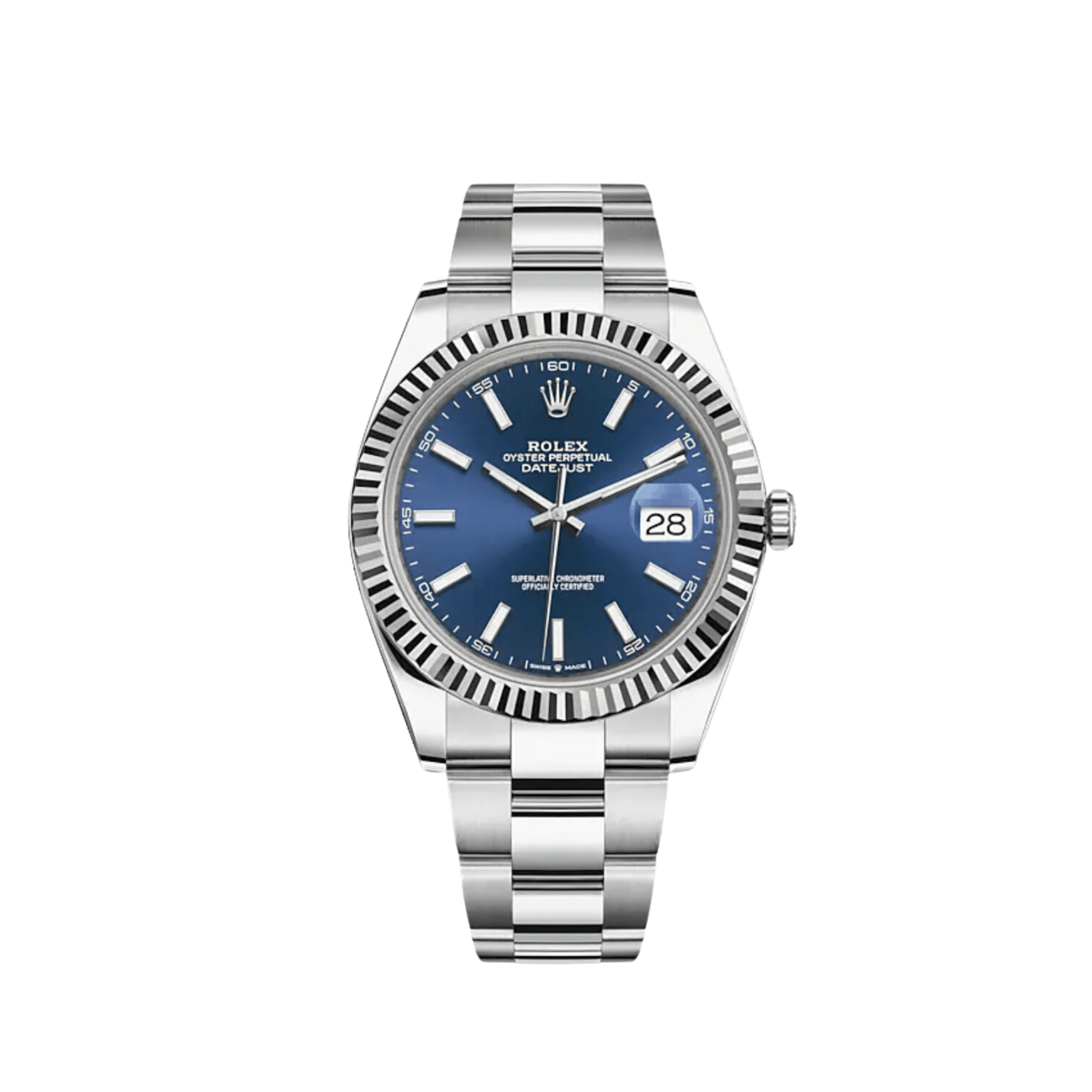 Rolex Datejust 126334, — Blue Dial, Oystersteel and White Gold