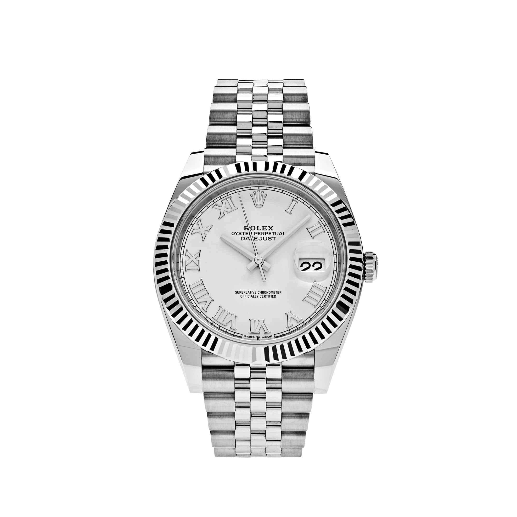 Rolex Datejust 126334, — White Dial, Jubilee, Oystersteel and White Gold