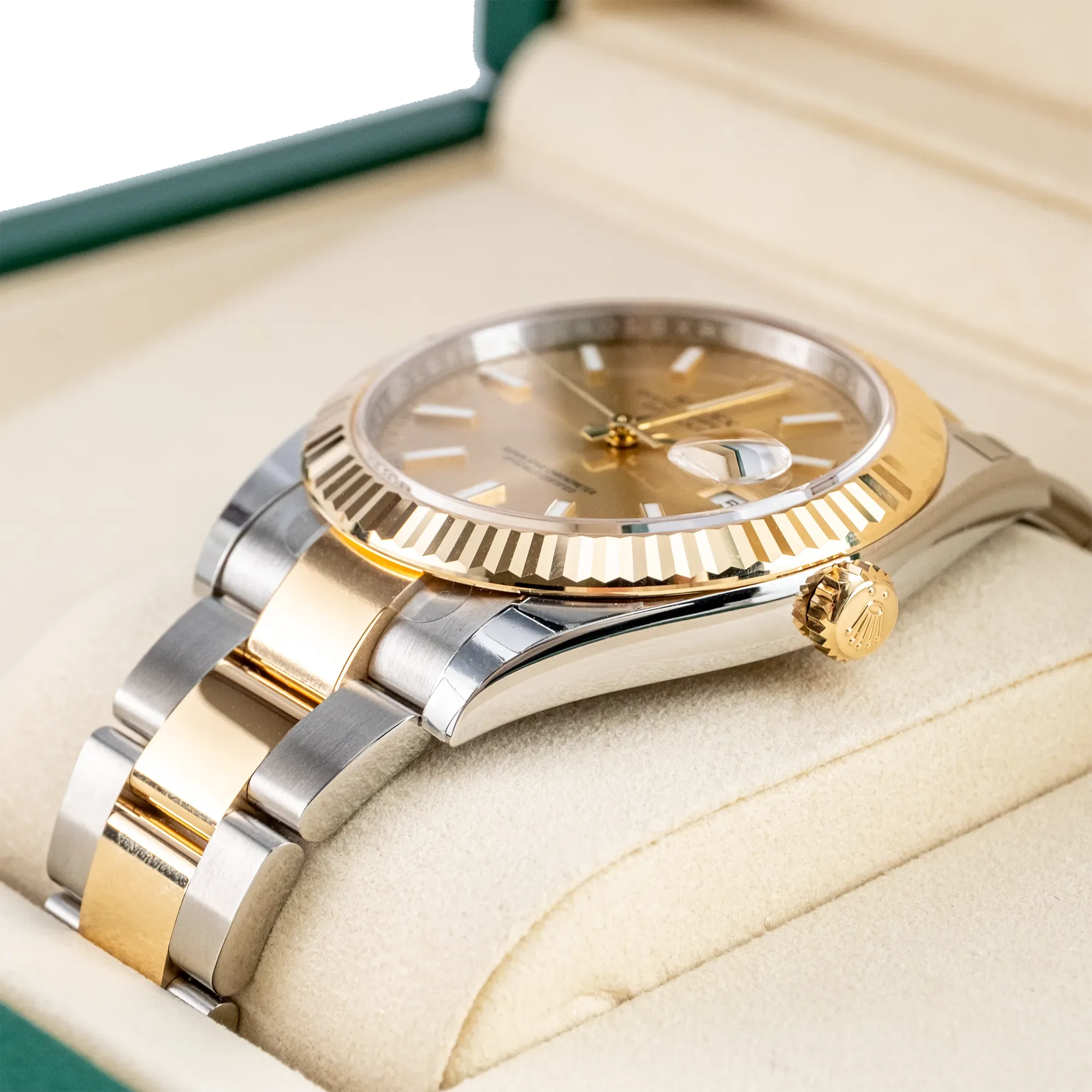 Rolex Datejust 41mm Two-Tone Yellow Gold & Oystersteel White Index Dial Fluted Bezel Jubilee Bracelet 126333 — view 5