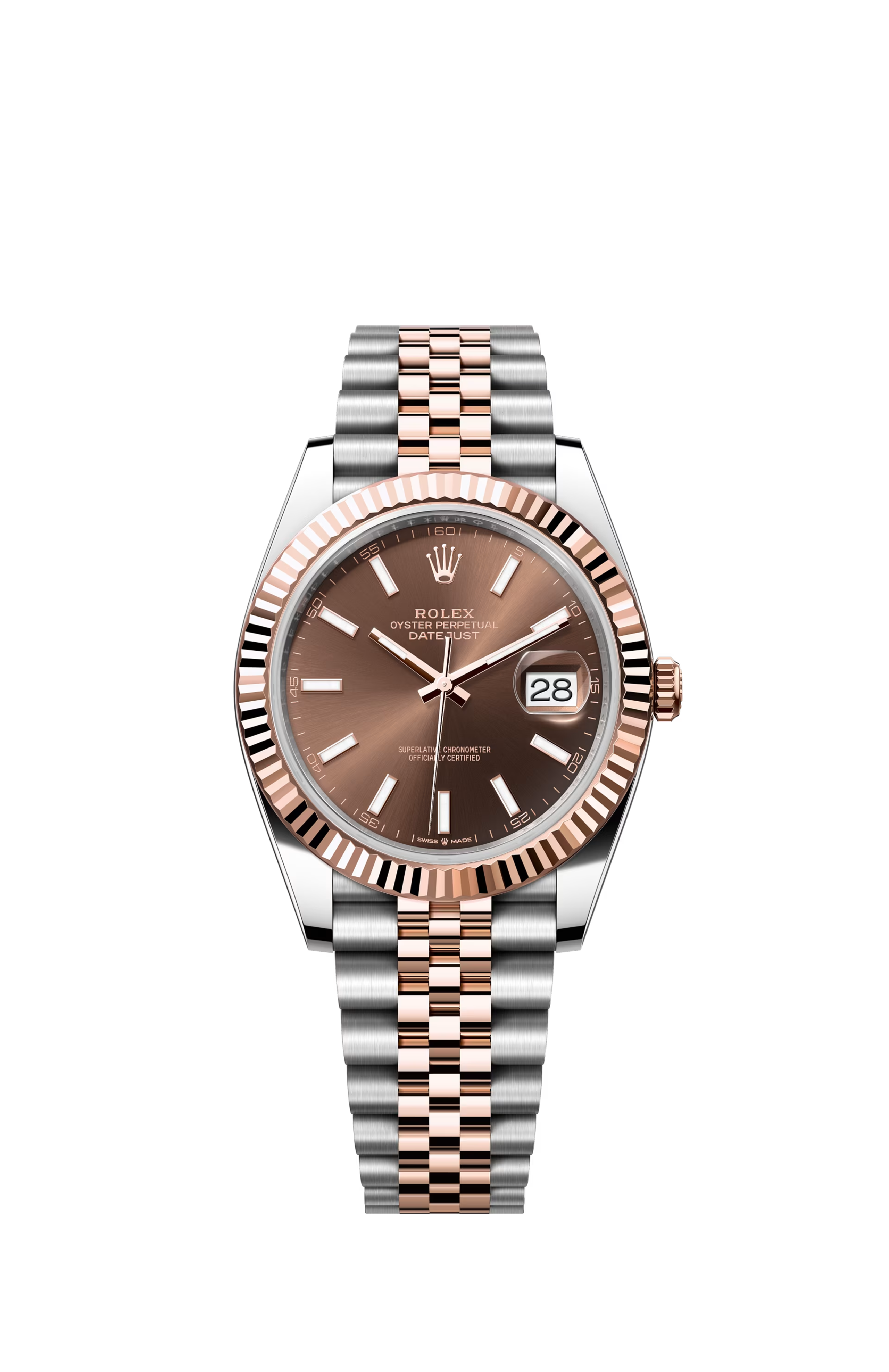 Rolex Datejust 126331, — Chocolate Brown Dial, Jubilee, Oystersteel and Everose Gold (Weighted)