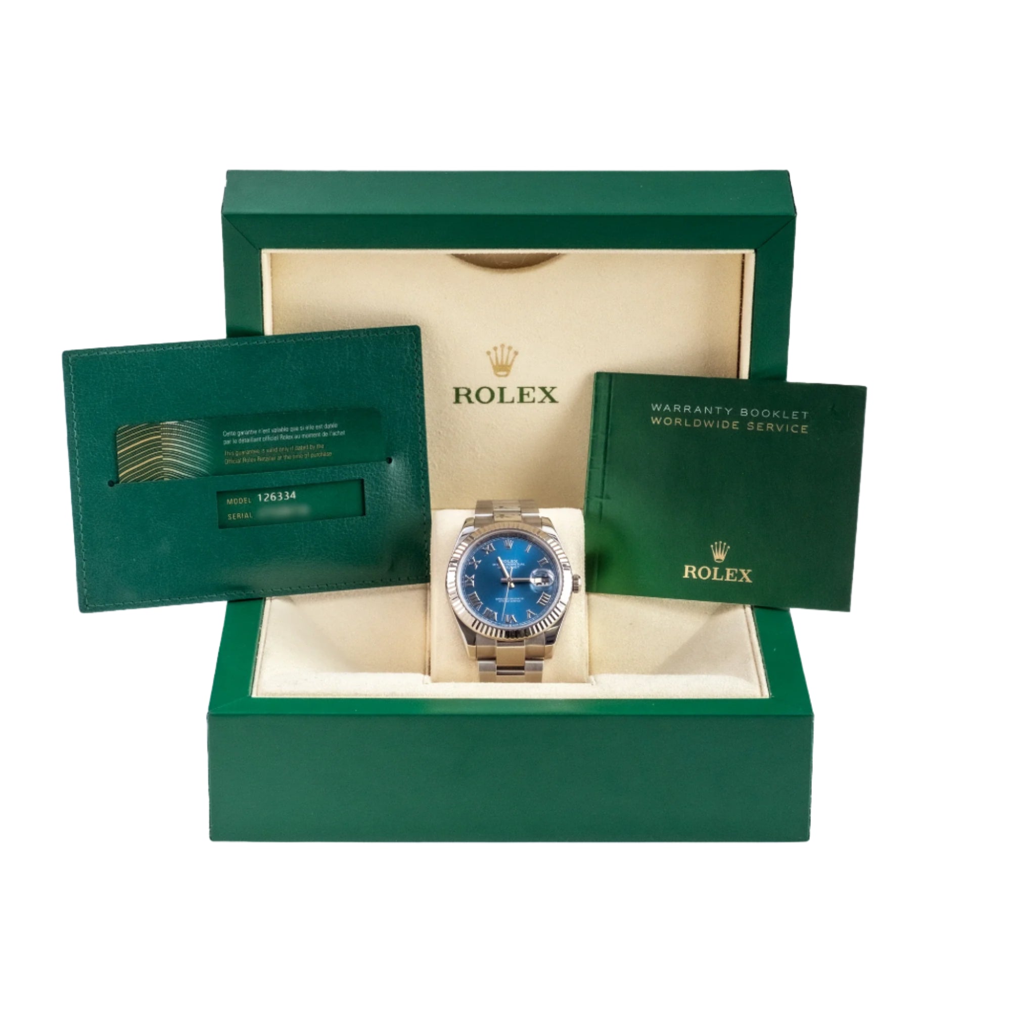 Rolex Datejust 126334, — Blue Dial, Jubilee, Oystersteel and White Gold — view 3