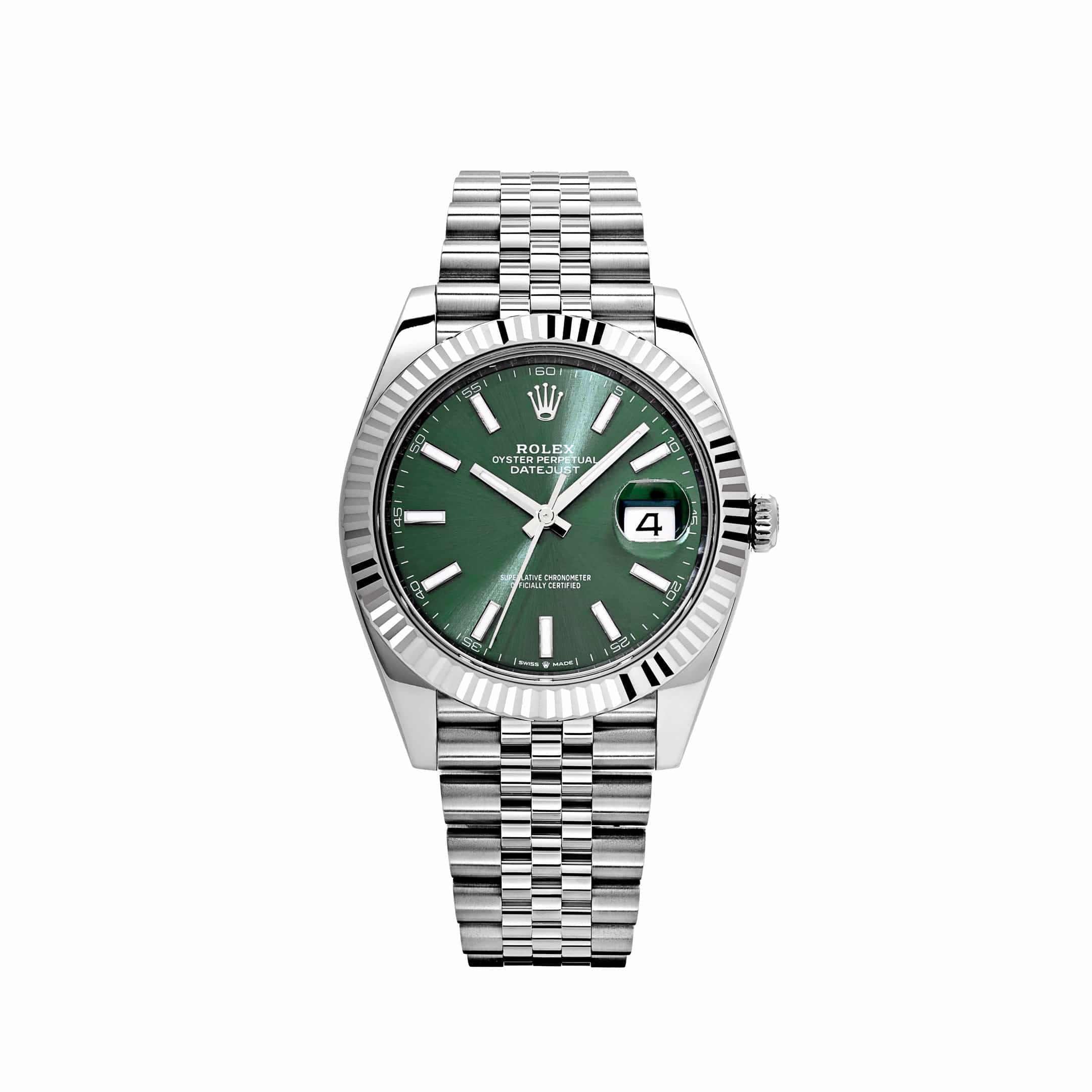 Rolex Datejust 126334, — Mint Green Dial, Jubilee, Oystersteel and White Gold