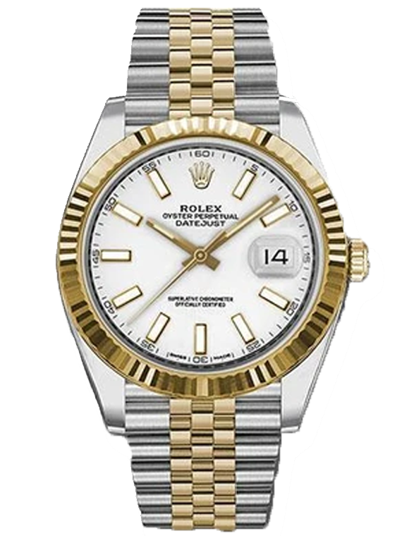 Rolex Datejust 126334, — White Dial, Jubilee, Oystersteel and White Gold