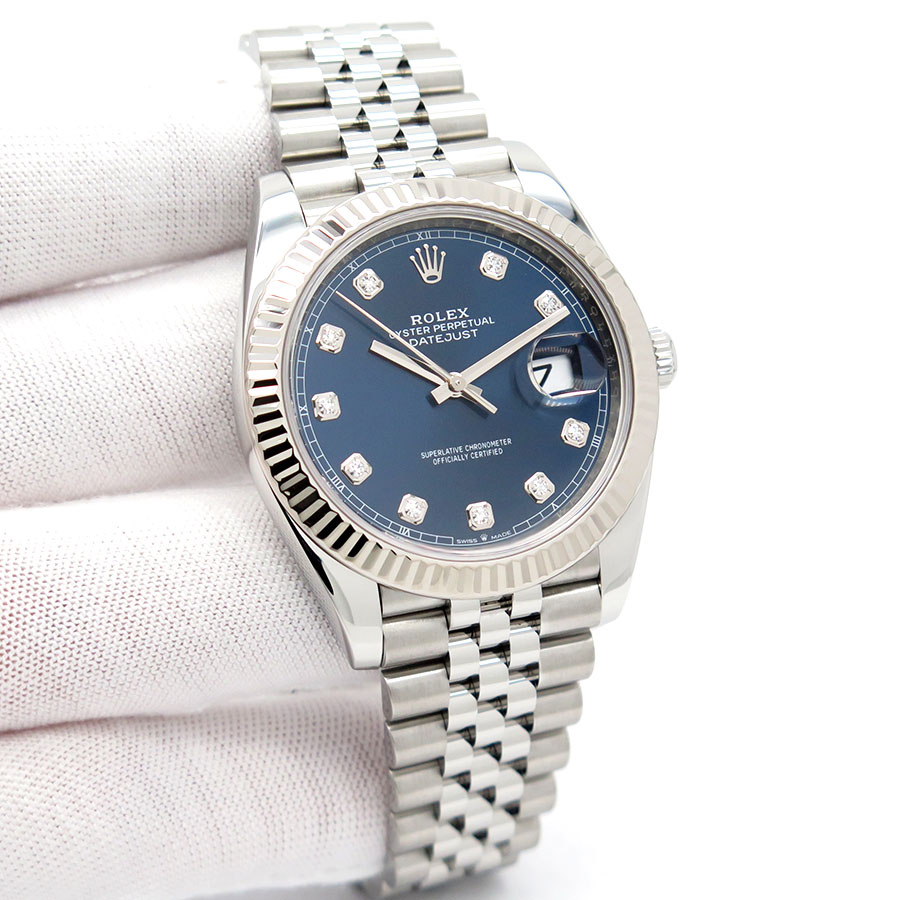 Rolex Datejust 126334, — Blue Dial, Jubilee, Oystersteel and White Gold (Weighted)