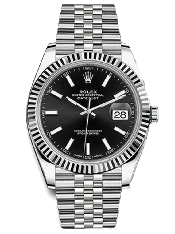 Rolex Datejust 126334, — Black Dial, Jubilee, Oystersteel and White Gold