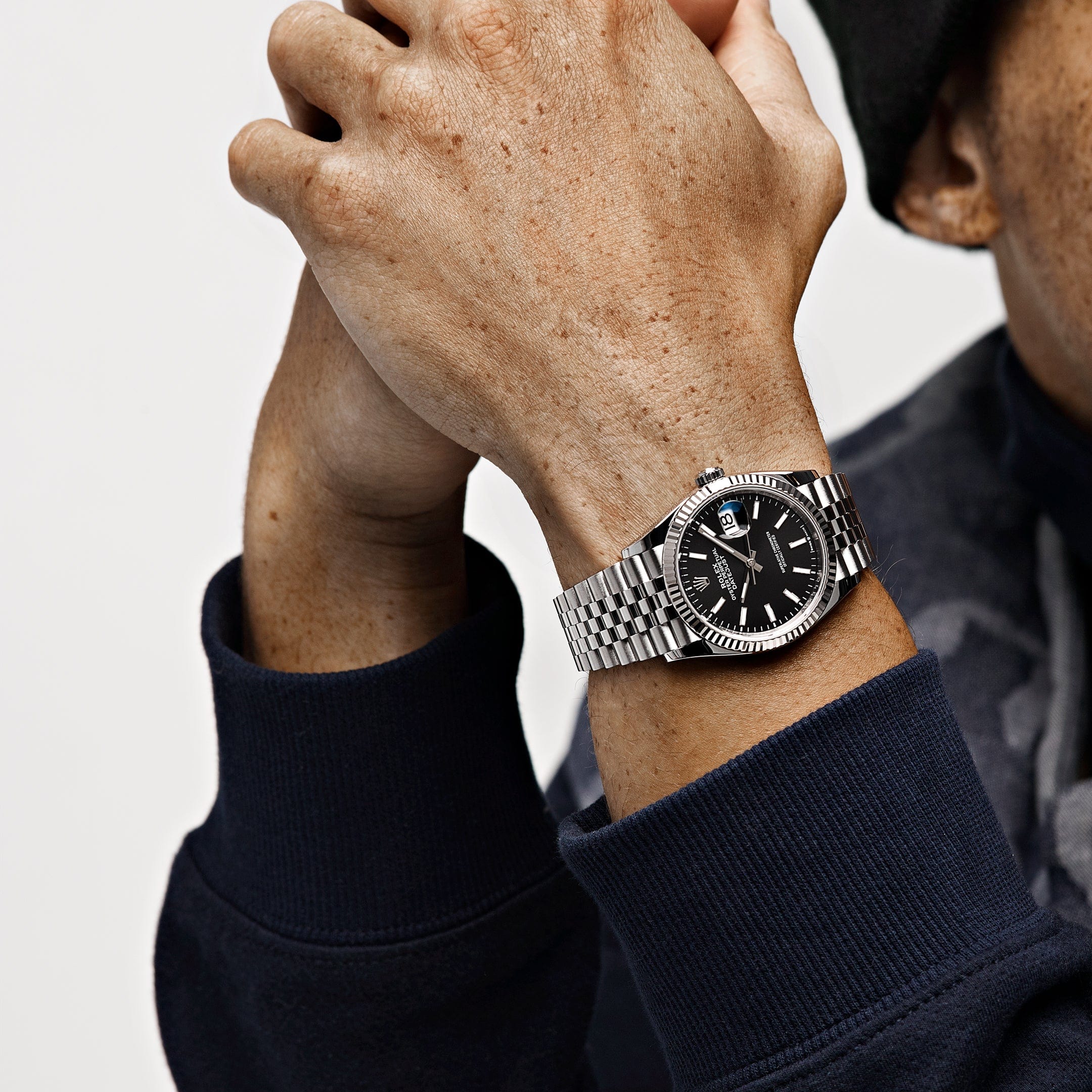 Rolex Datejust 126234, — Black Dial, Jubilee, Oystersteel and White Gold — view 2