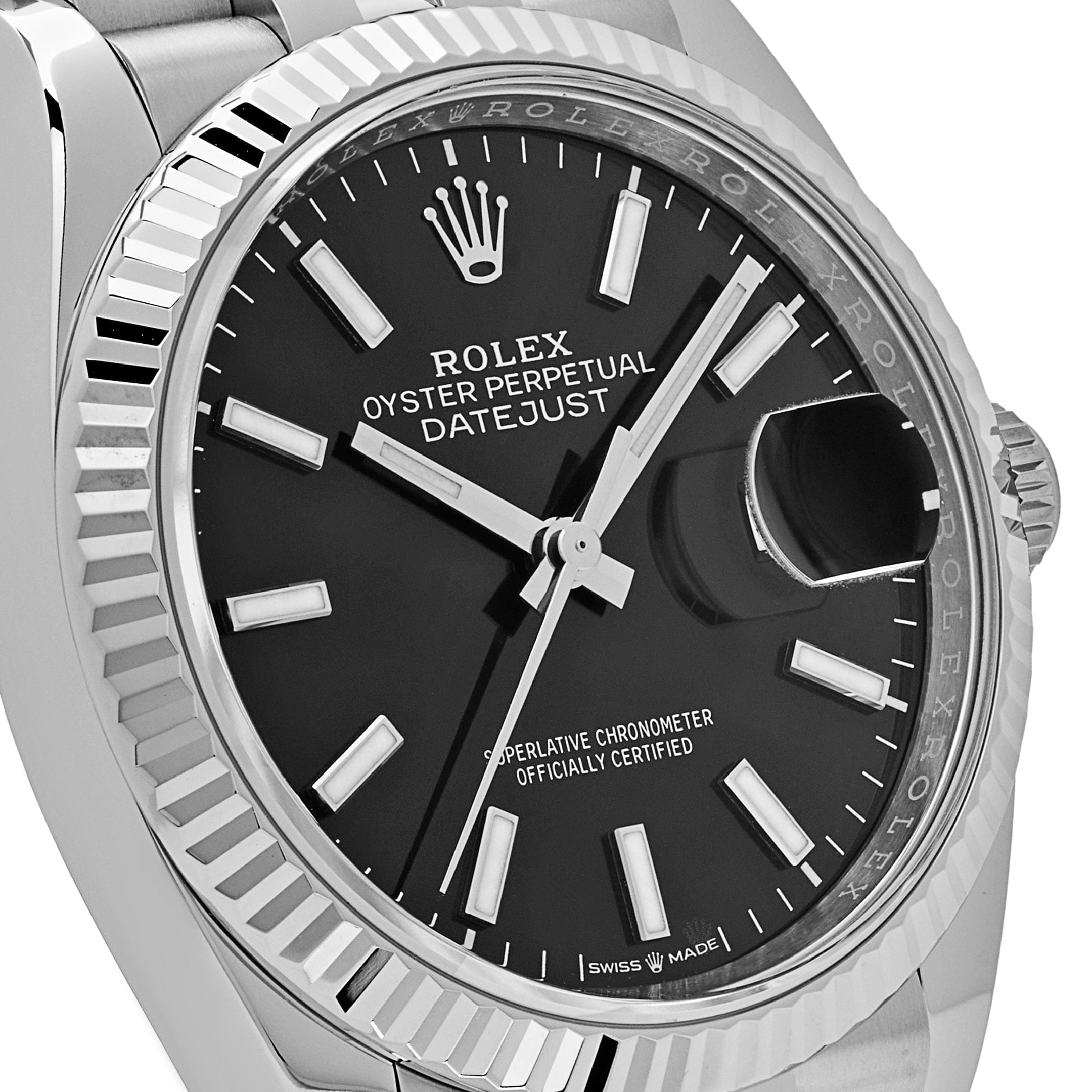 Rolex Datejust 126234, — Black Dial, Jubilee, Oystersteel and White Gold — view 5