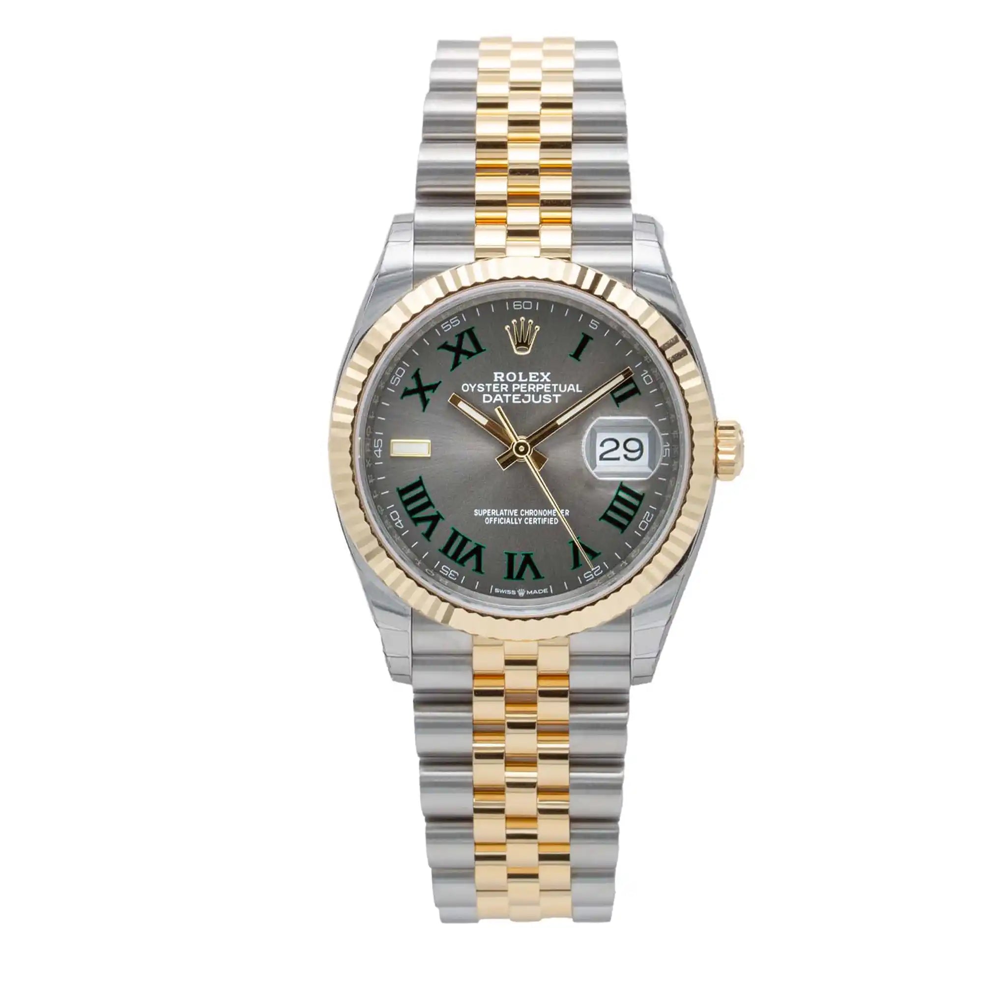 Rolex Datejust 126233, — White Mother of Pearl Dial, Jubilee, Oystersteel and Yellow Gold — view 2
