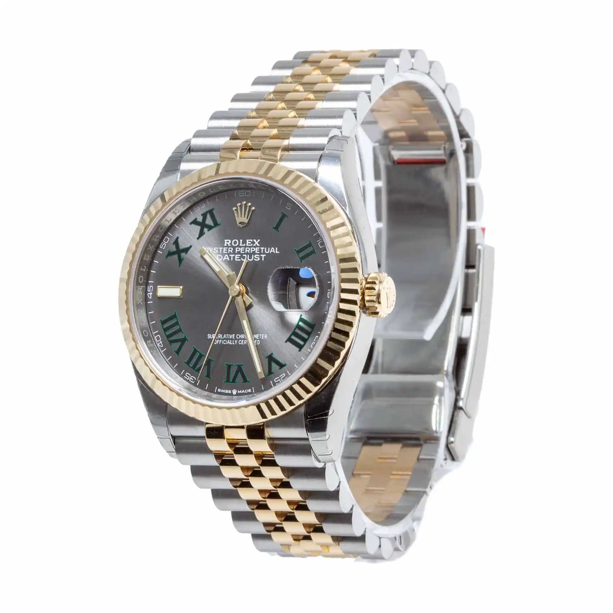 Rolex Datejust 126233, — White Mother of Pearl Dial, Jubilee, Oystersteel and Yellow Gold — view 3
