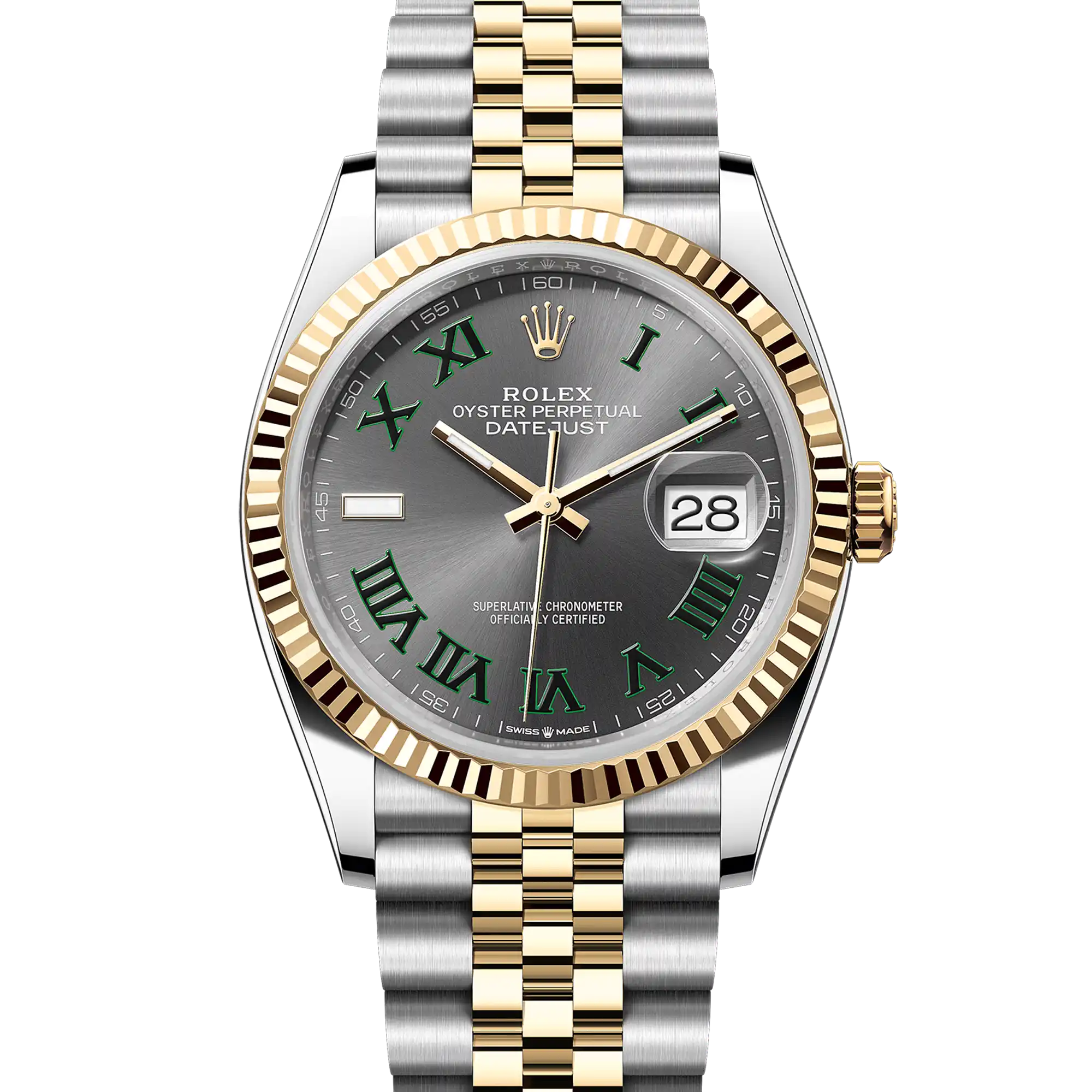 Rolex Datejust 126233, — White Mother of Pearl Dial, Jubilee, Oystersteel and Yellow Gold