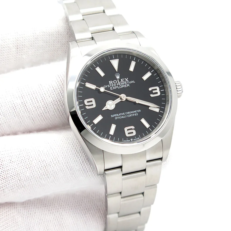 Rolex Explorer I 36mm Oystersteel Black Dial Domed Bezel Oyster Bracelet 124270 — view 2