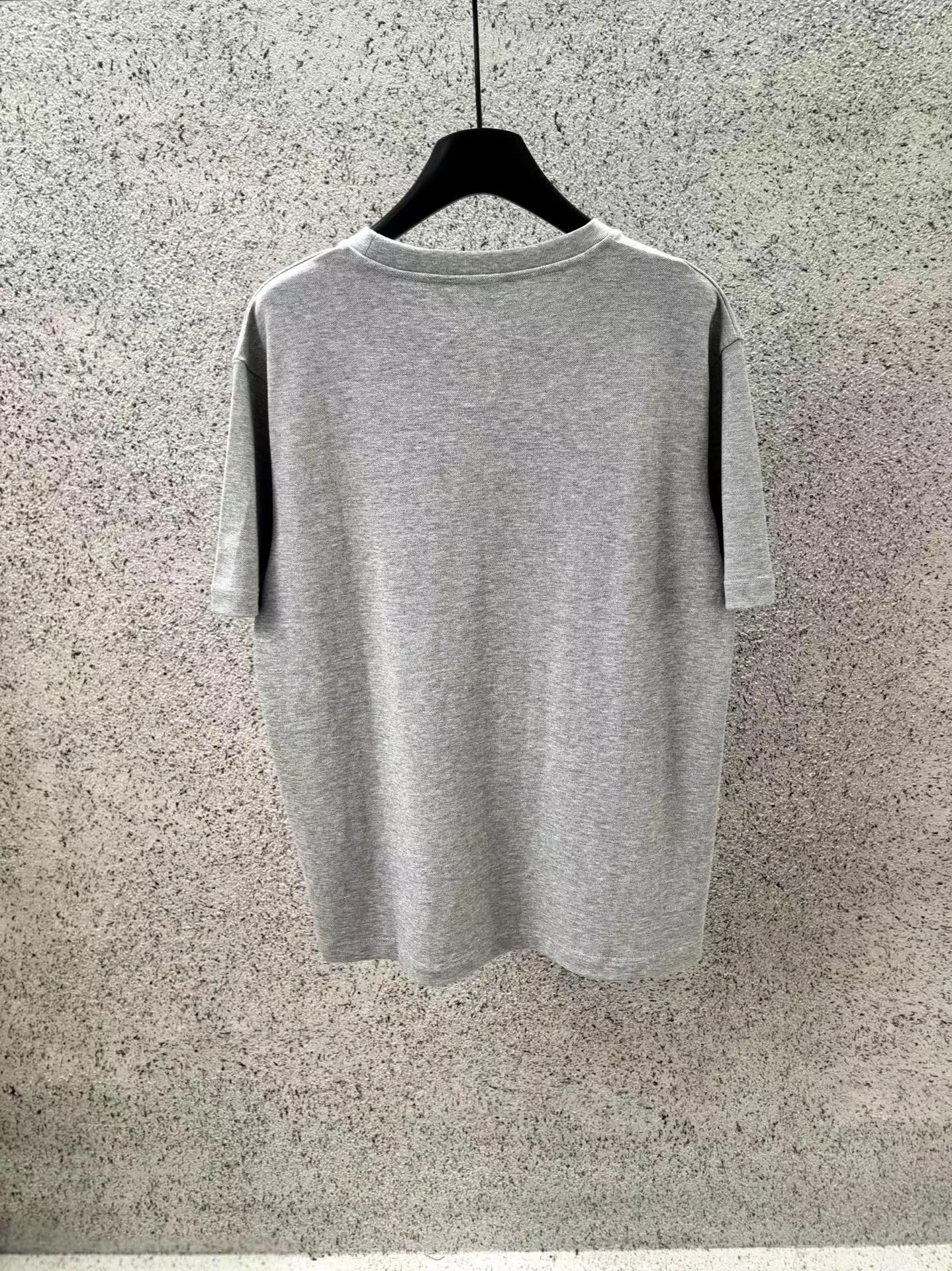 Saint Laurent T Shirt Embroidered Yellow Logo (Grey) — ビュー 4