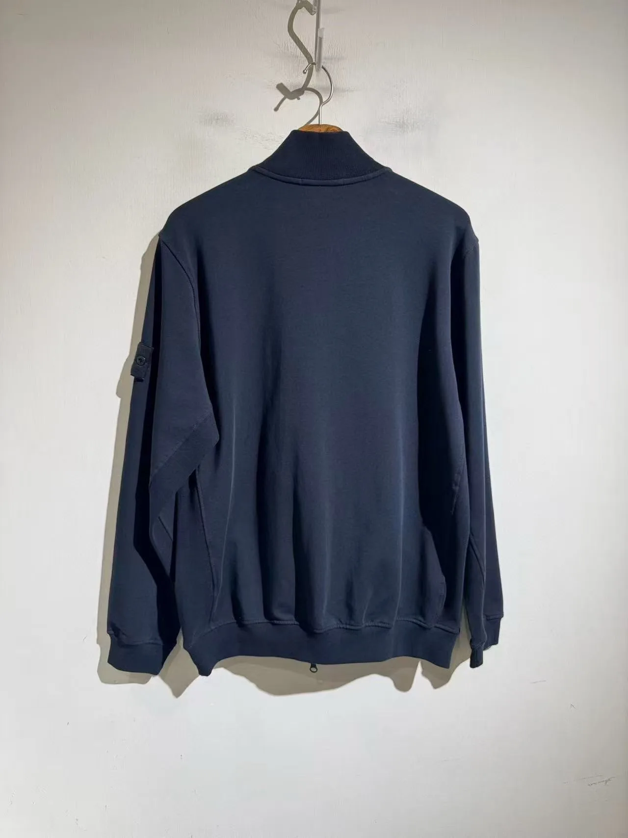 SI Ghost Compass Logo Patch Zip-Up Cardigan (Navy) — 보기 3