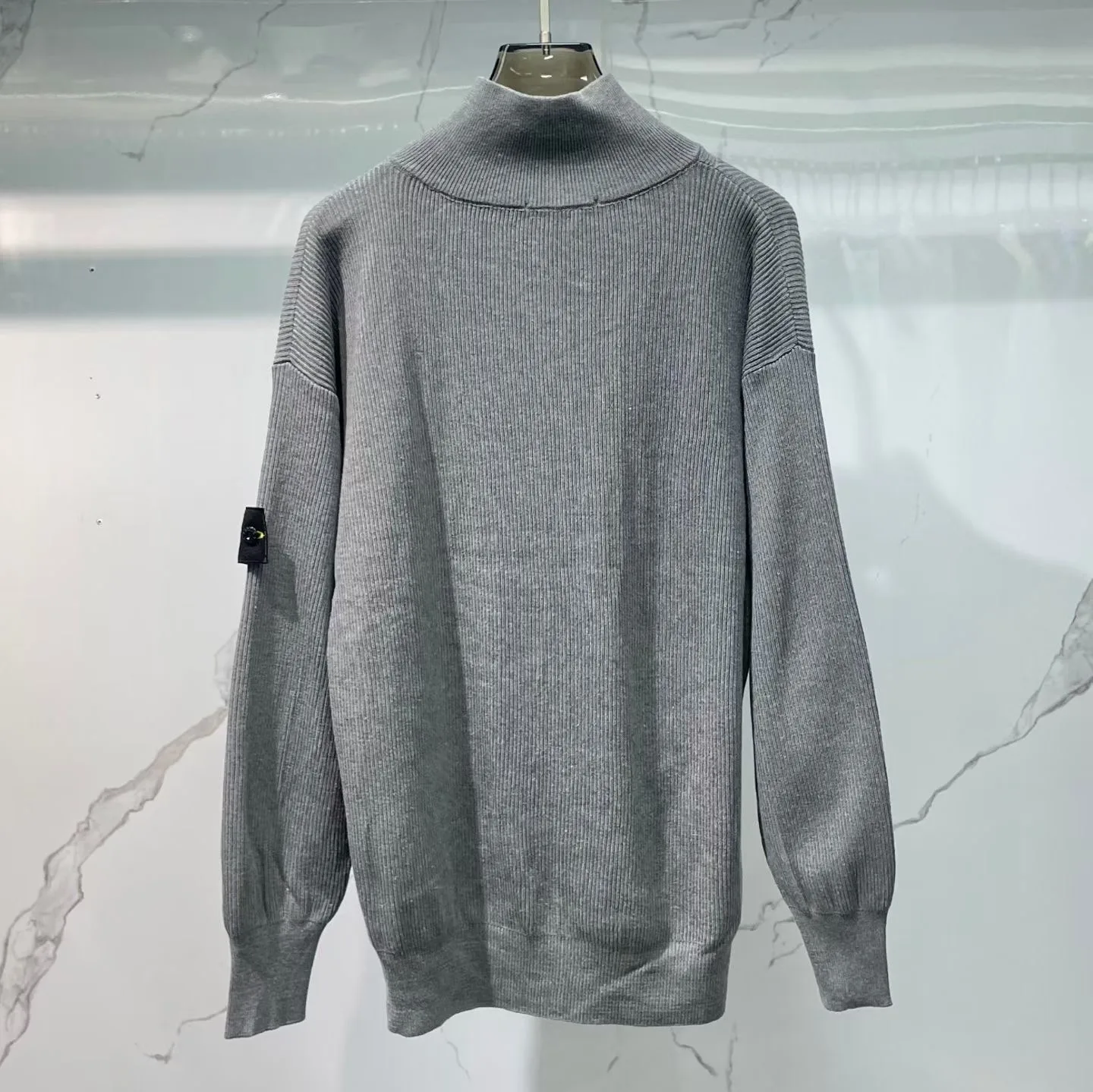 Stone Island Plated Rib Cotton Bouclé Jumper (Grey) — 图 2