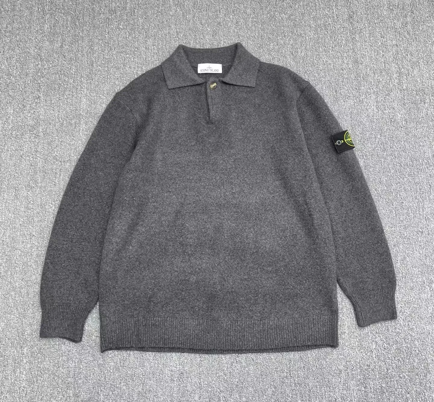 Stone Island Polo Jumper (Dark Grey) — ビュー 3
