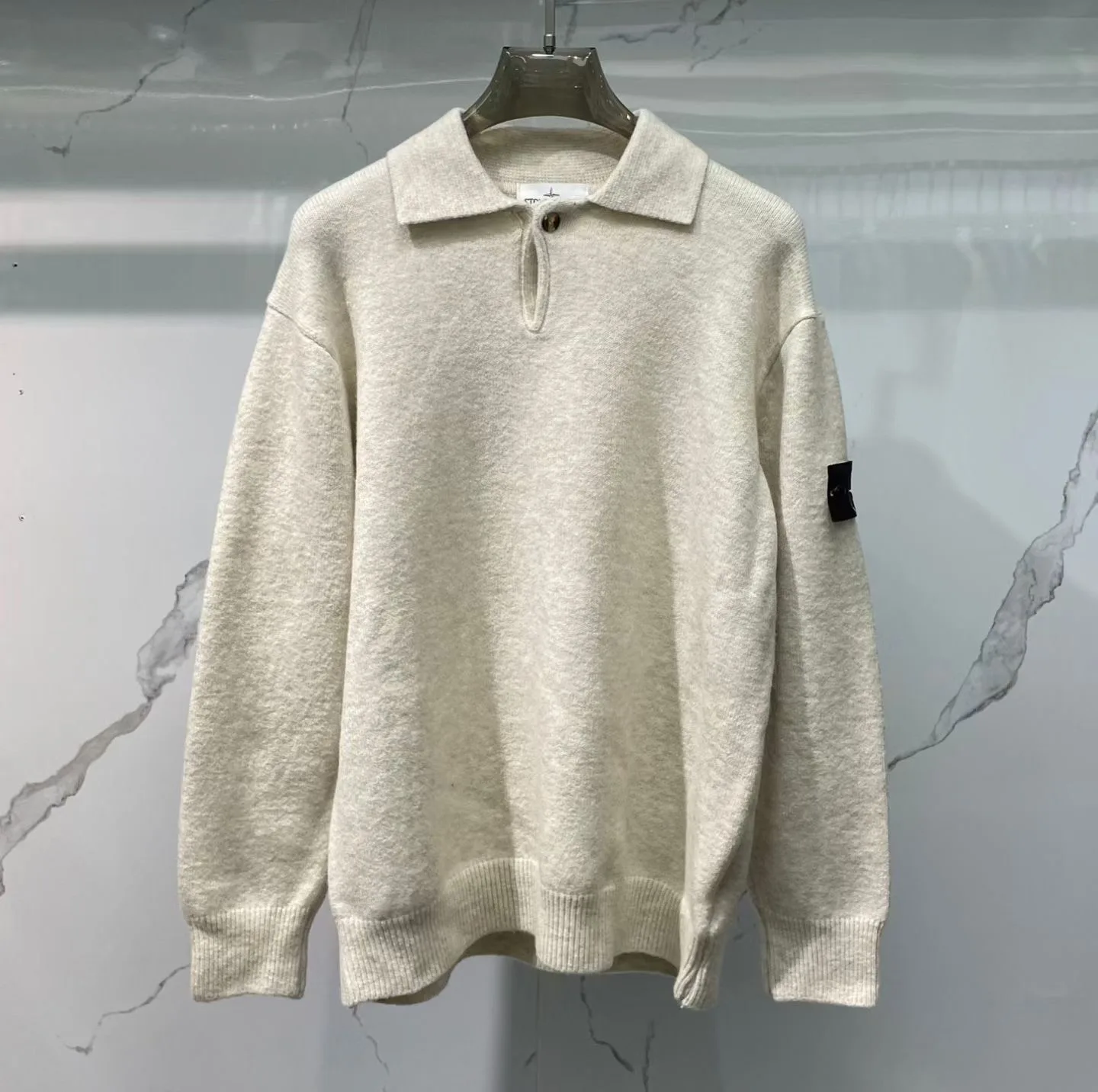 Stone Island Polo Jumper (Ivory) — 보기 10