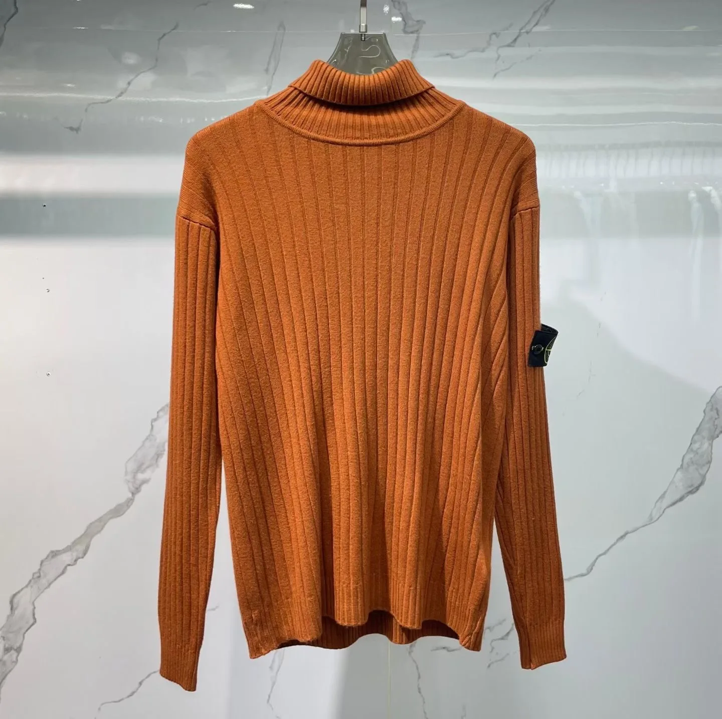 Stone Island Wool Turtleneck (Orange) — ビュー 3