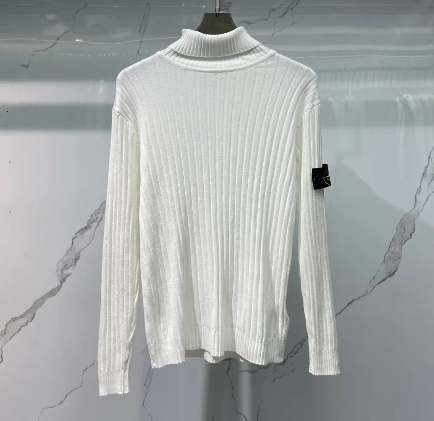Stone Island Wool Turtleneck (White) — ビュー 5