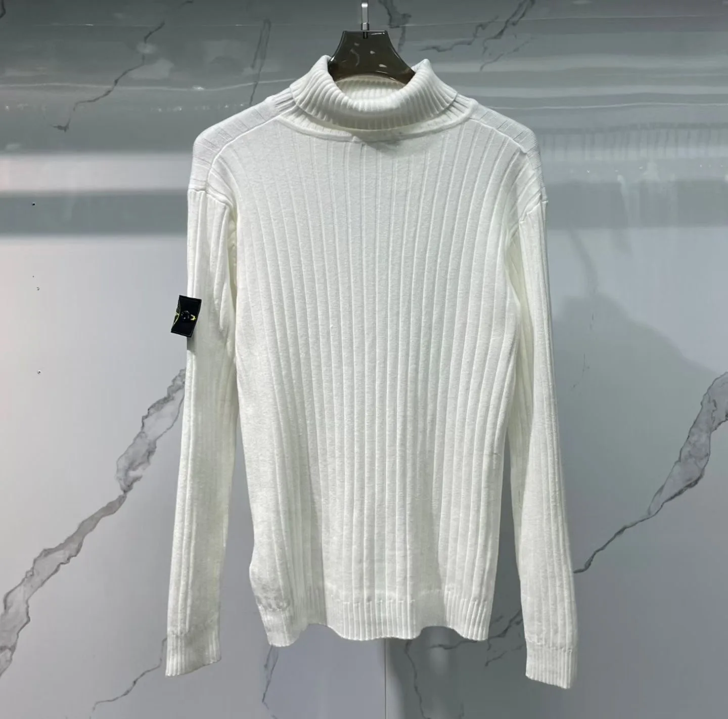 Stone Island Wool Turtleneck (White) — ビュー 8