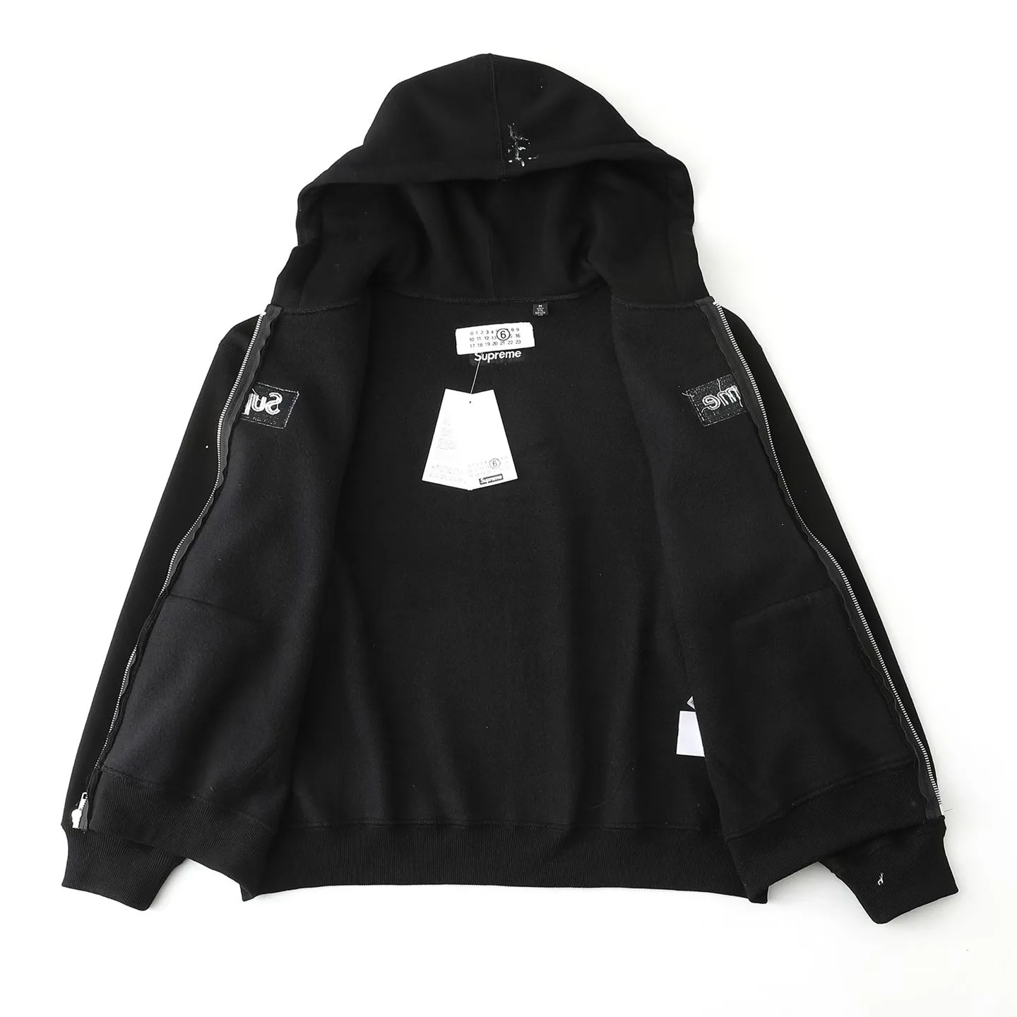 Supreme x MM6 Maison Margiela Zip Up Hoodie (Black) — ビュー 5