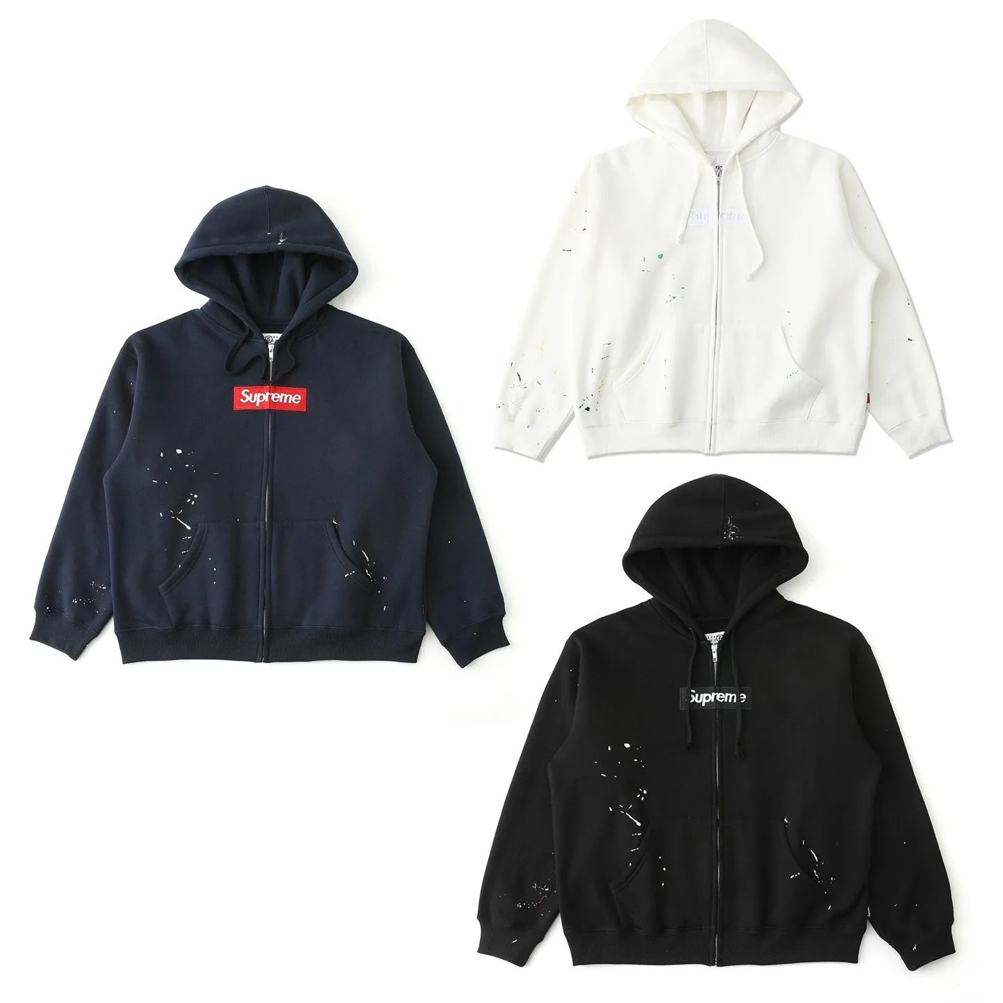 Supreme x MM6 Maison Margiela Zip Up Hoodie (Navy) — 圖 2