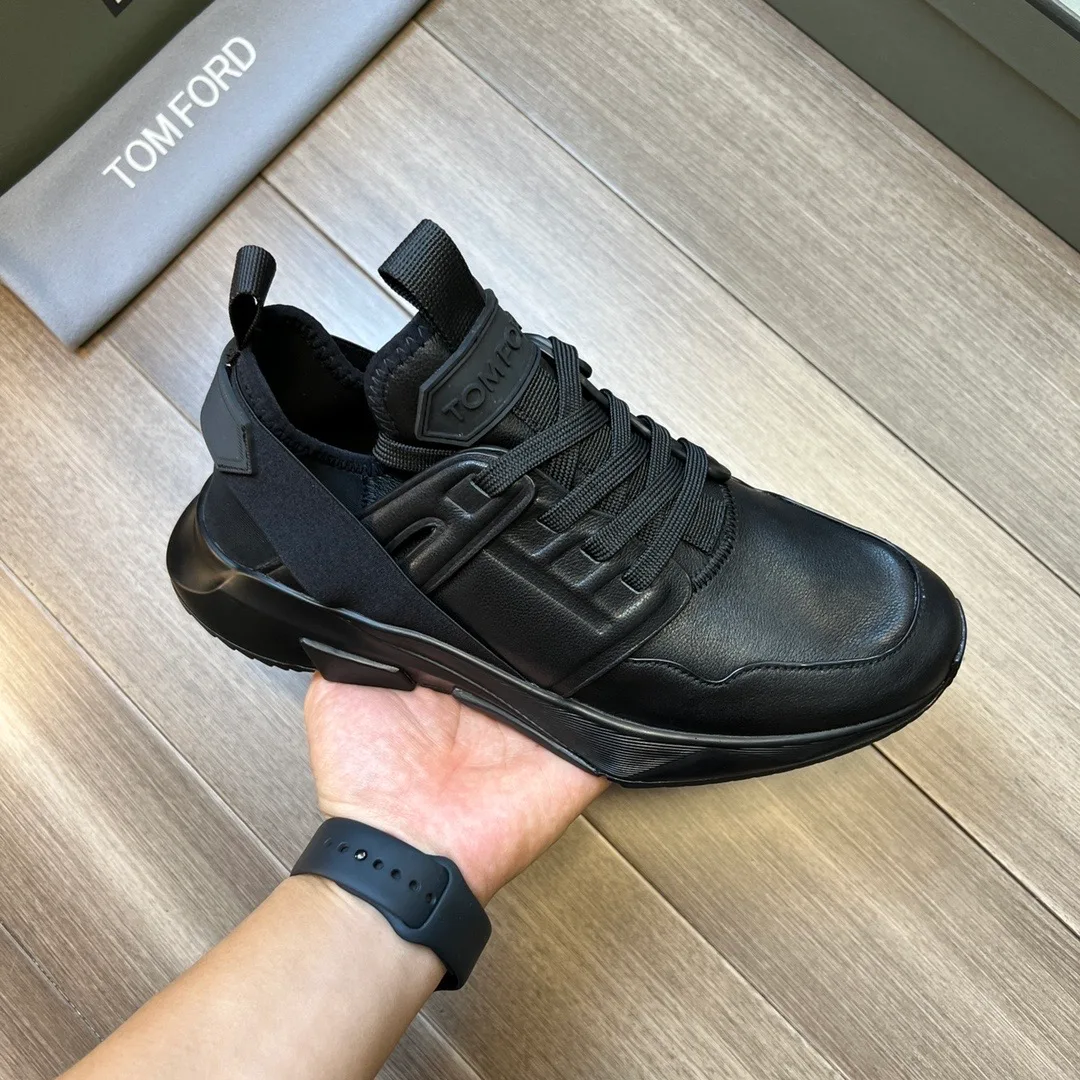 Tom Ford Jago Sneakers (Black/Black) — 보기 8